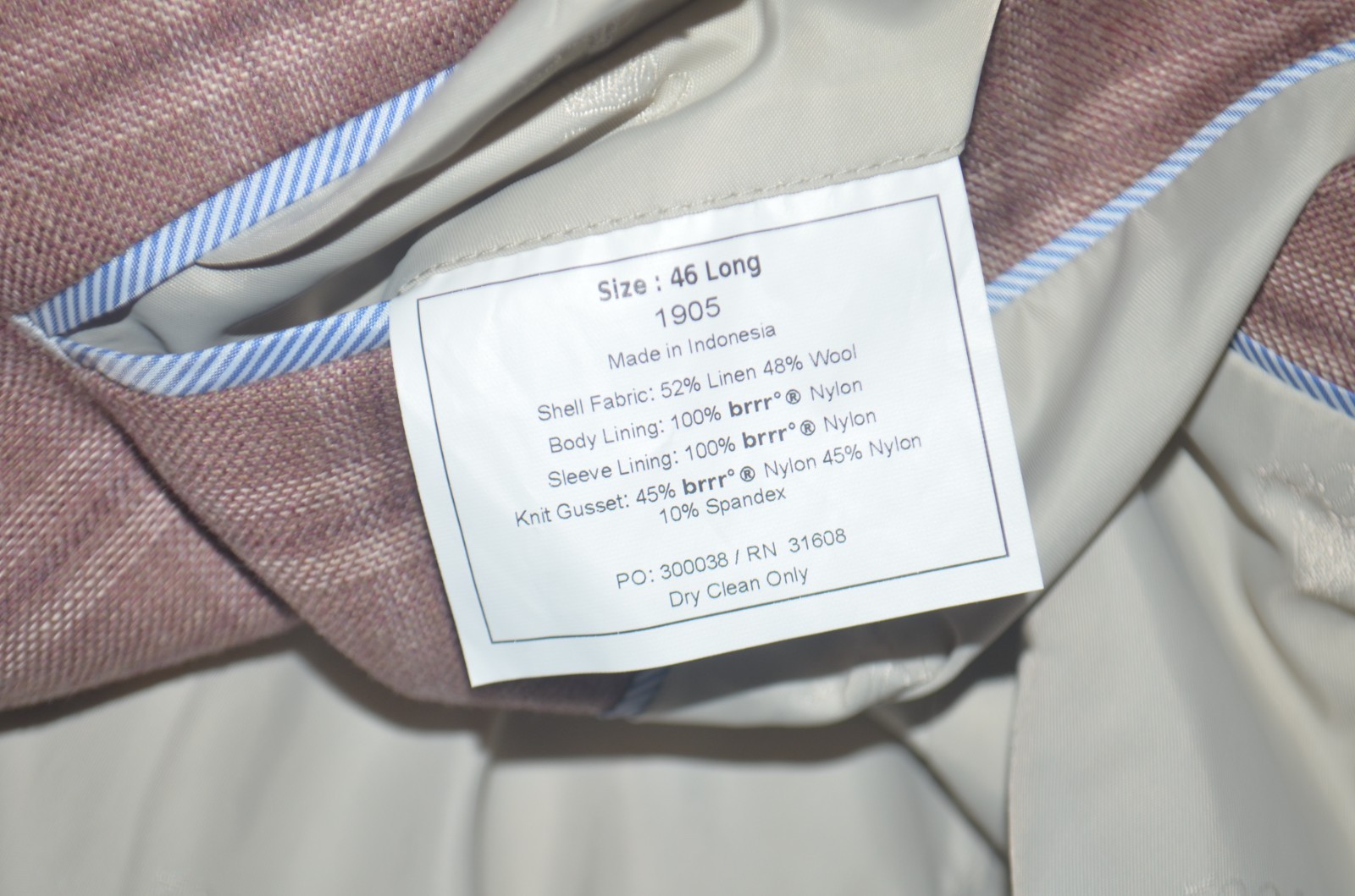Mint JOS A BANK Tailored Fit Linen Wool Brrr Comfort Two Button Sport Coat 46L