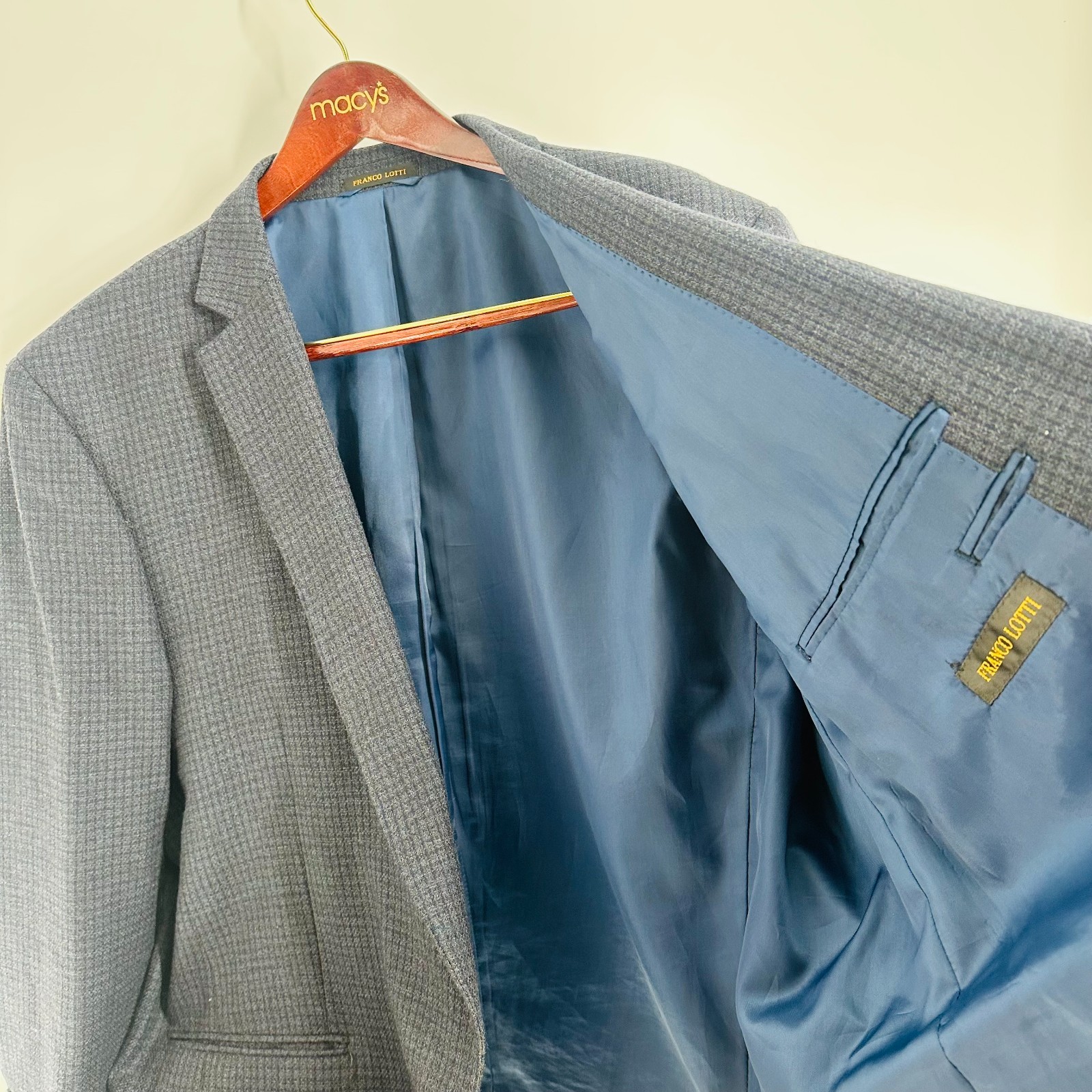 Franco Lotti 2 Button Long Sleeve Classic Jacket Sport Blazer Blue Size 22 × 31