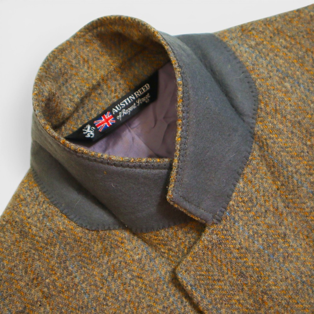Vintage Austin Reed Tweed Sport Coat 42R Brown Striped Wool 2 Button Single Vent