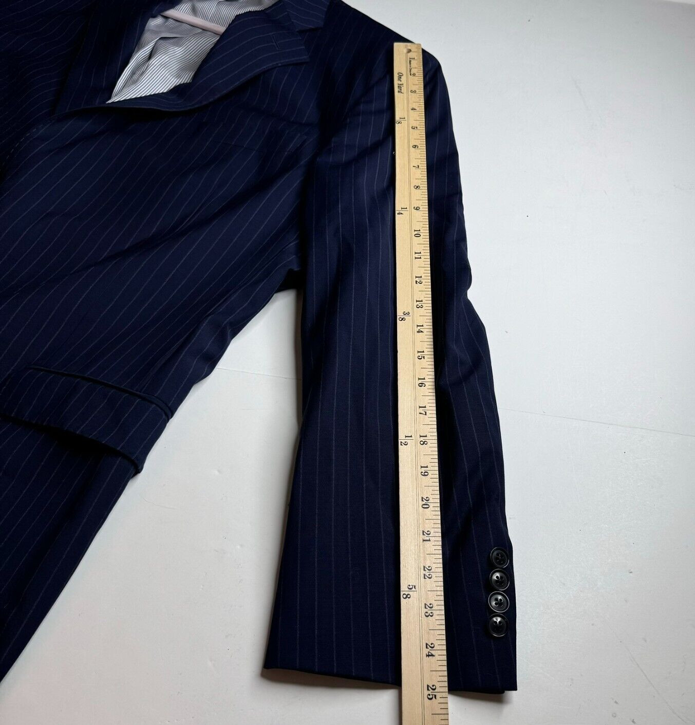 Brooks Bros Explorer Jacket Blazer Sz 46 46R Navy Blue Stripe Fitzgerald Wool