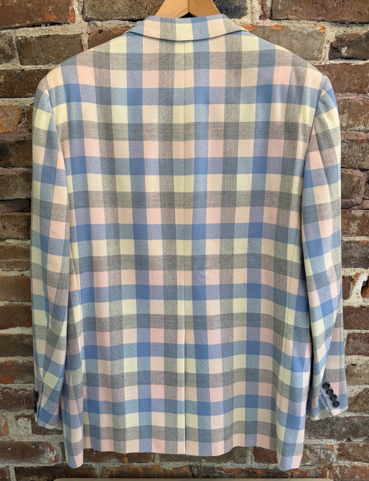 Oxxford Mens Pastel Plaid Onwentsia Sport Coat Maus & Hoffman Size 46T Excellent