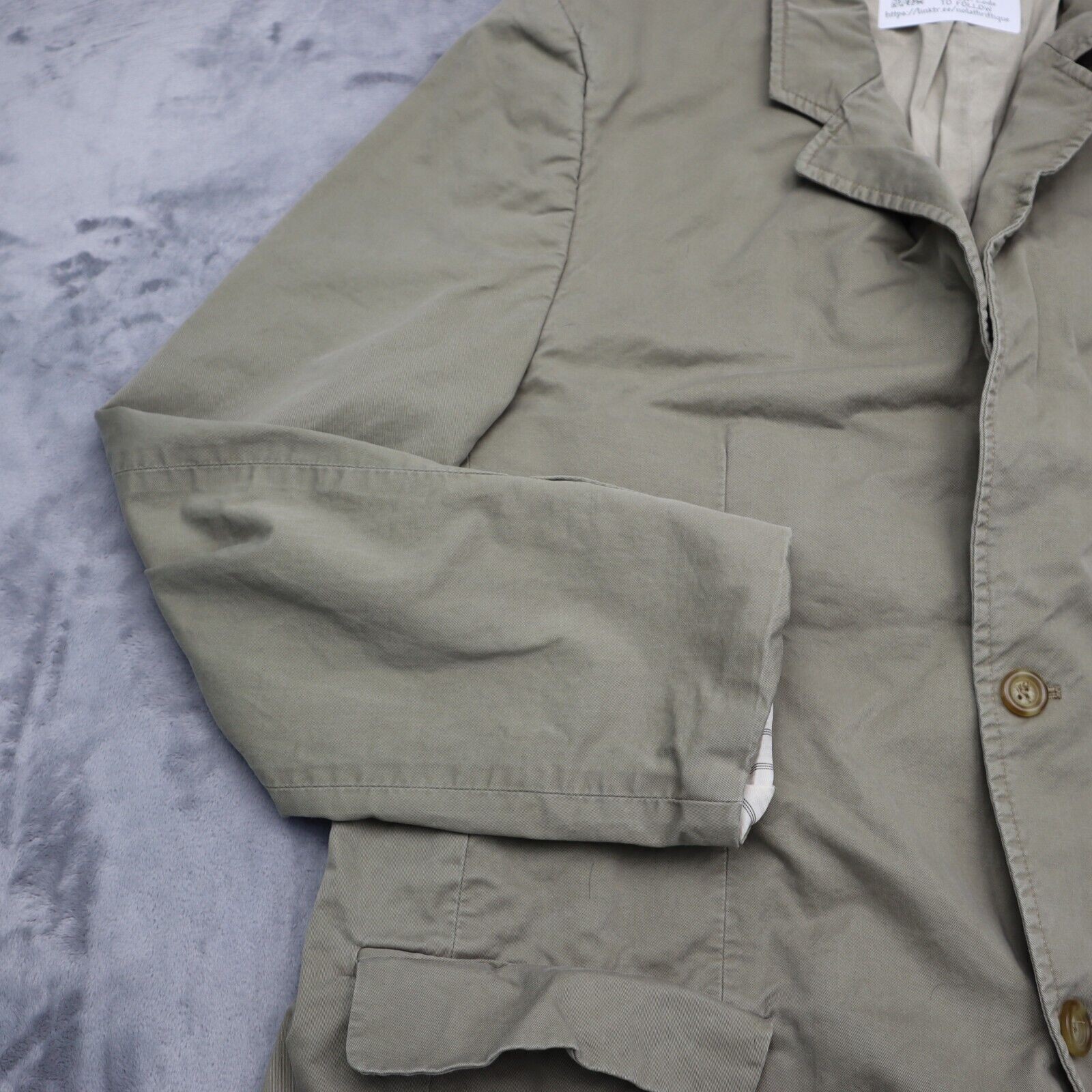 Merona Suit Mens 42R Beige Long Sleeve Collared Notch Lapel