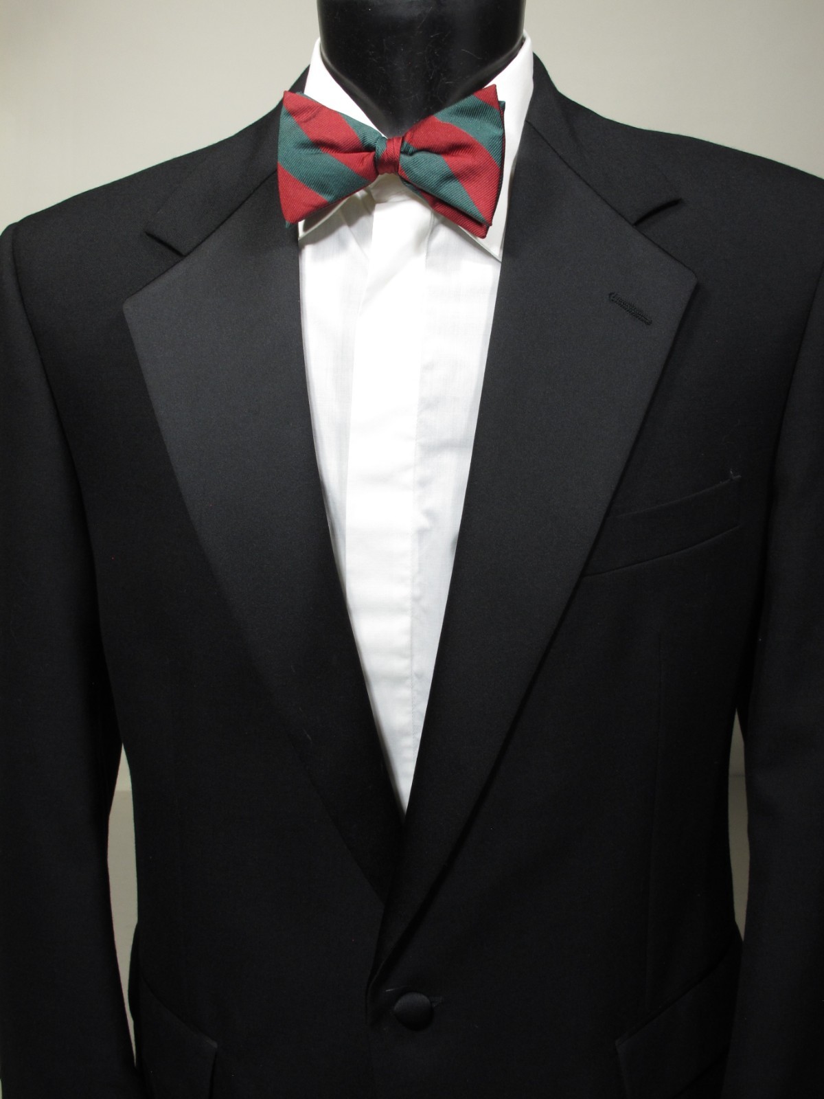 Nordstrom Formal Tuxedo Suit Wool Black Notch Lapel 42 44L