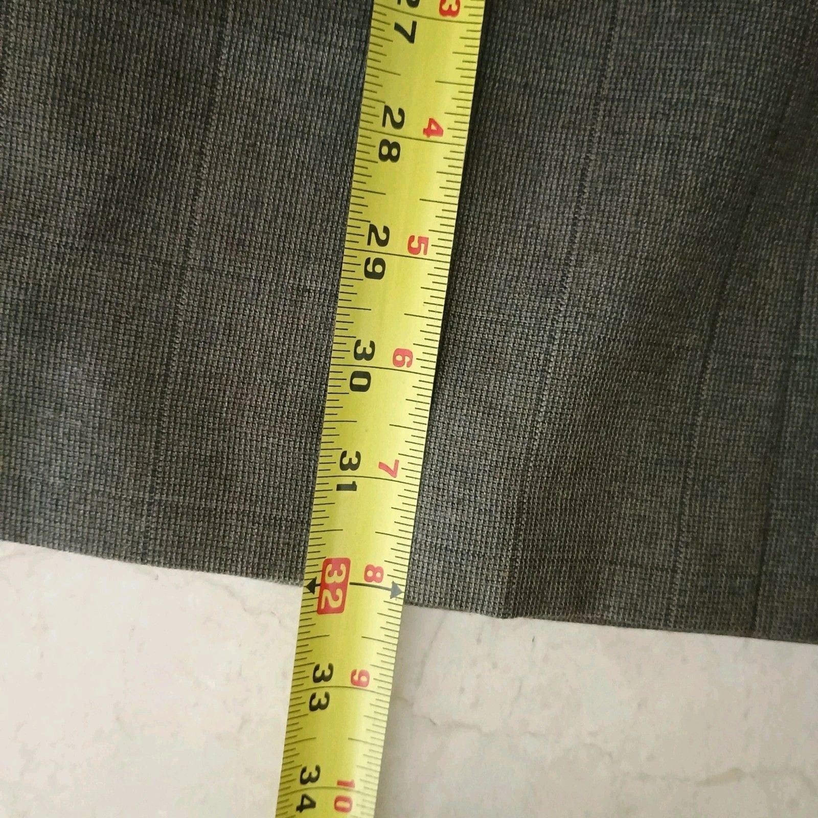 Rue Royal By Nino Cerruti Mens Suit Wool 42L Taupe Windowpane 90s Vintage 36×33
