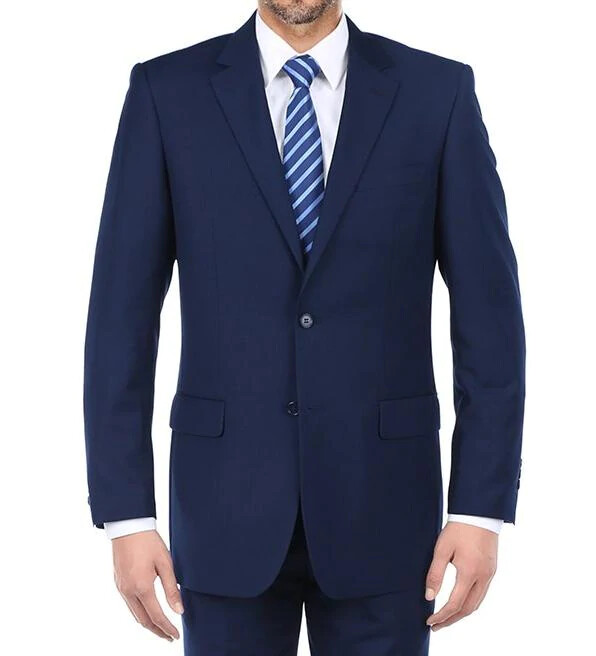 Renoir Navy Suit Men New Basic 38R~54L Classic Regular Fit Business Church