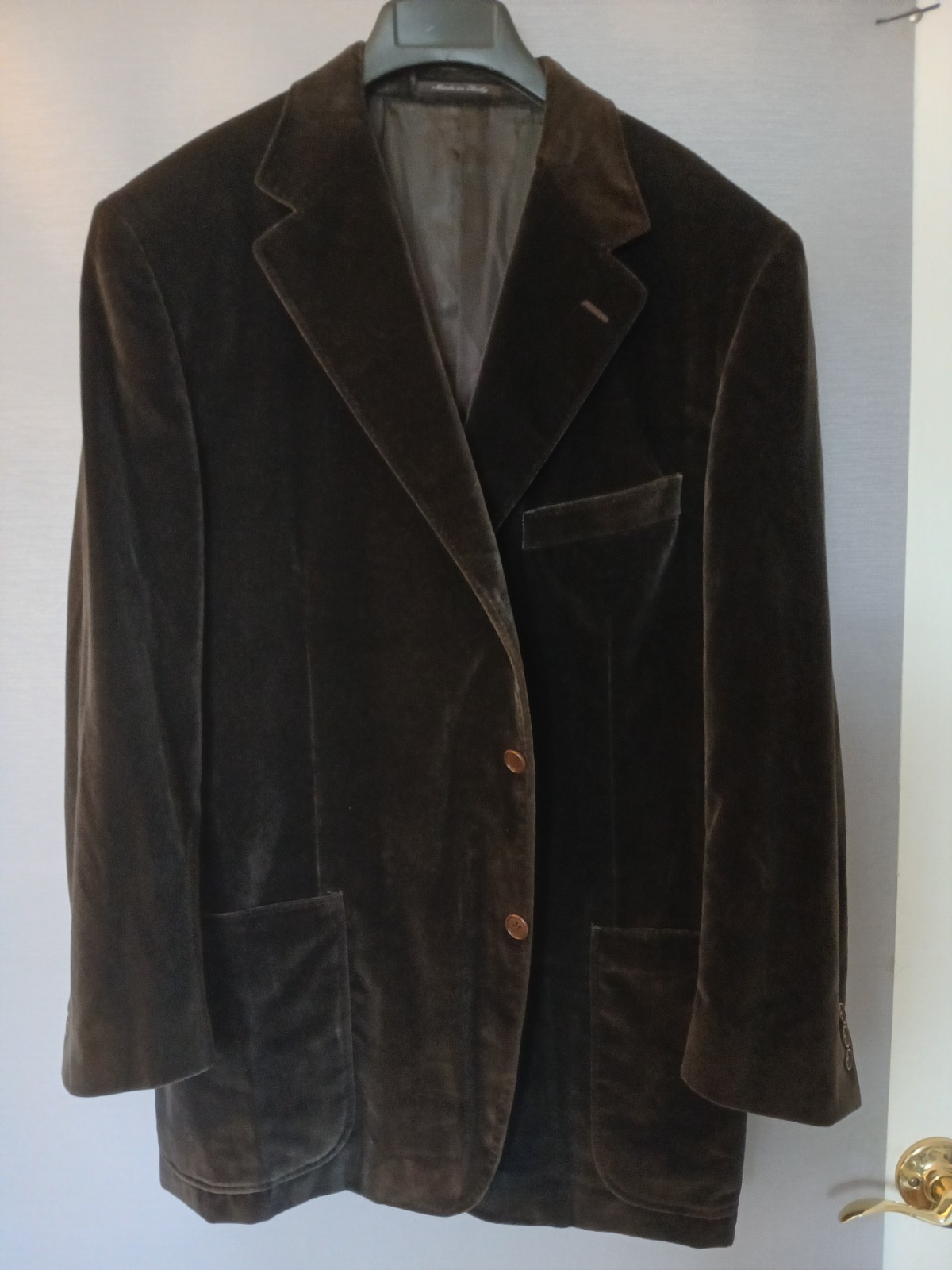 Canali Velvet Sport Coat Blazer Mens 42R Dark Brown/Mocha. Original $1200