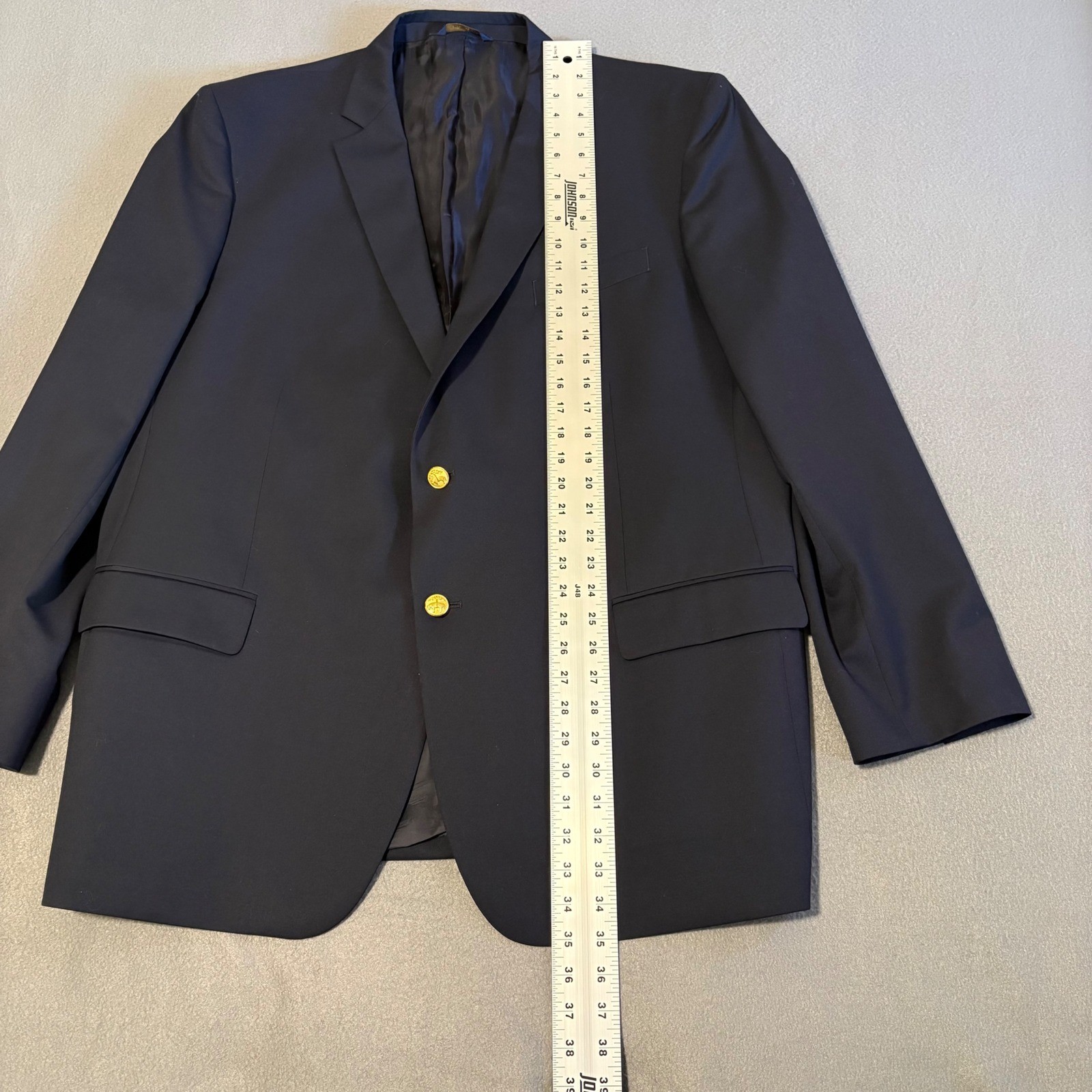 Brooks Brothers Blazer 50L Navy Blue Madison Fit Wool Gold Buttons Sport Coat