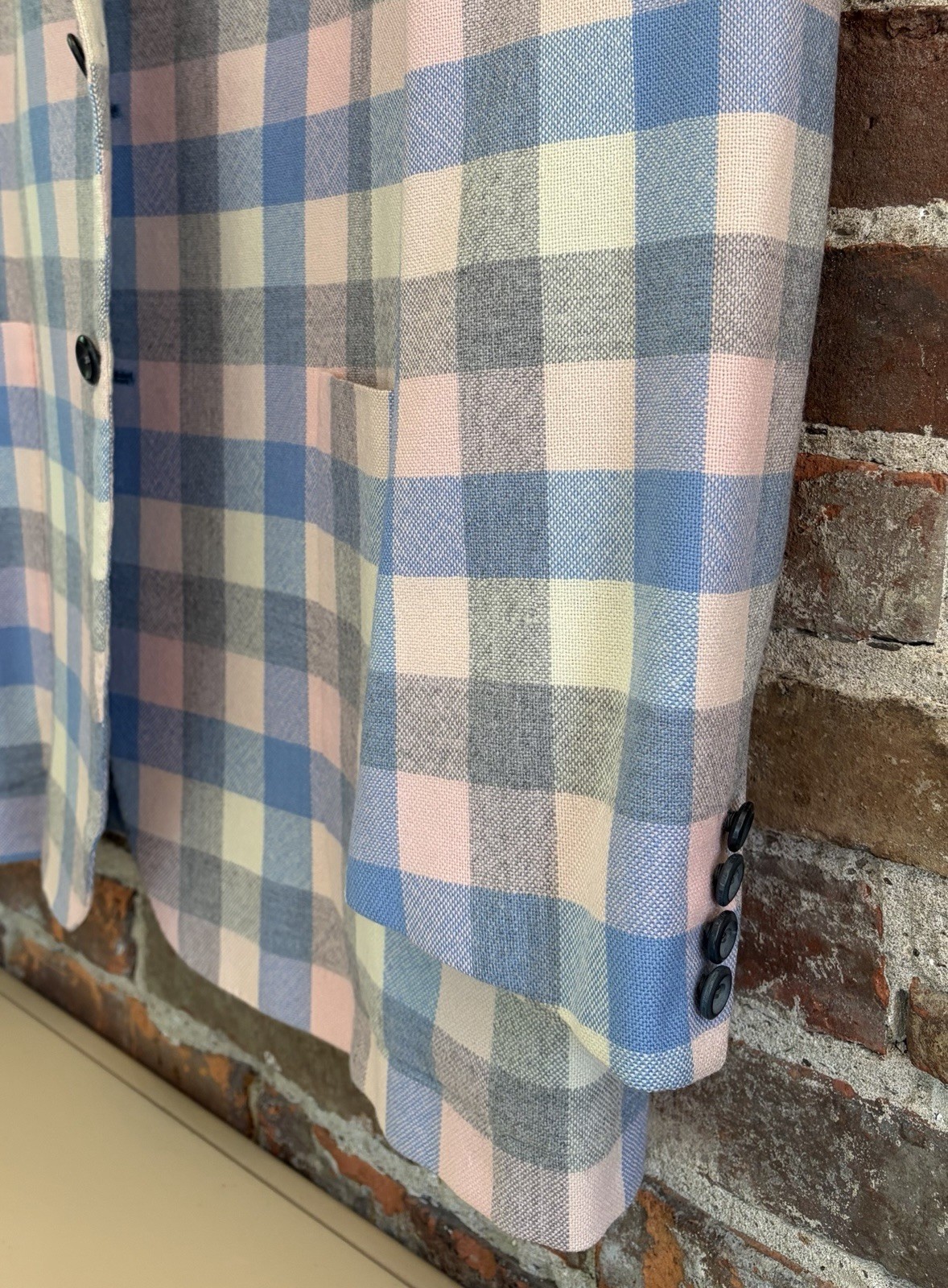 Oxxford Mens Pastel Plaid Onwentsia Sport Coat Maus & Hoffman Size 46T Excellent