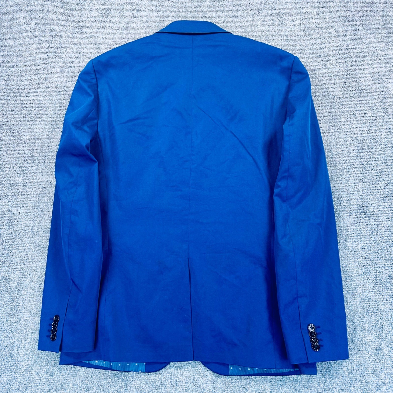 Express Innovator 40R Extra Slim Blazer Jacket Cobalt Blue Cotton Blend Stretch