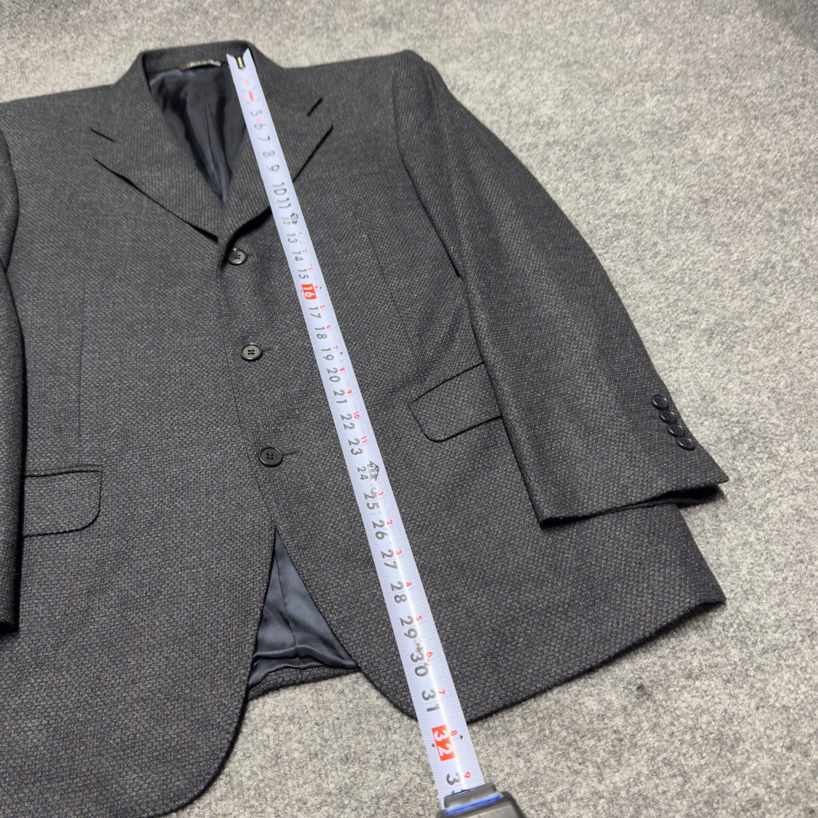 Canali Wool Cashmere Birdseye Hopsack Tweed Blazer Men EU 52 US 42 Italy Gray