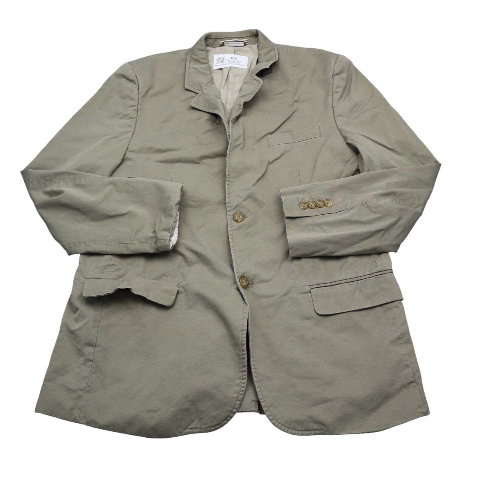 Merona Suit Mens 42R Beige Long Sleeve Collared Notch Lapel