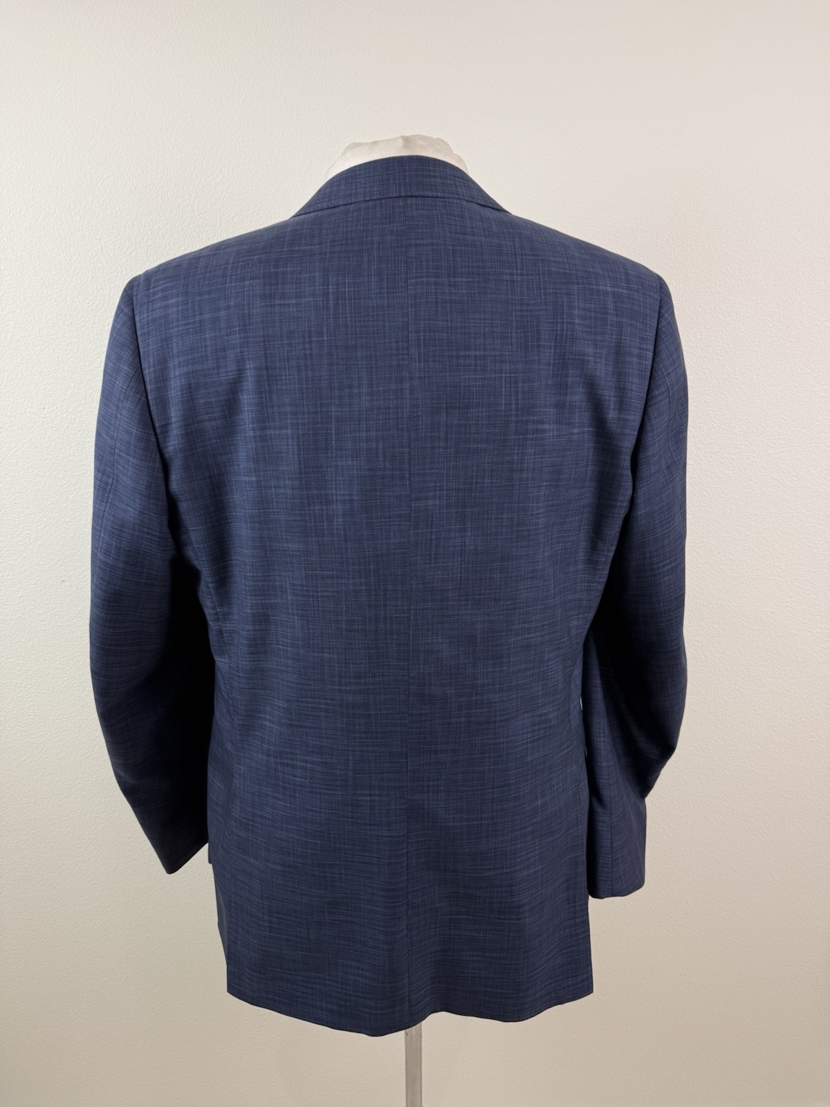 Canali Exclusive Men’s Blue Check Super 150 Wool Silk Suit Sz 44 L Pants 38 X 34