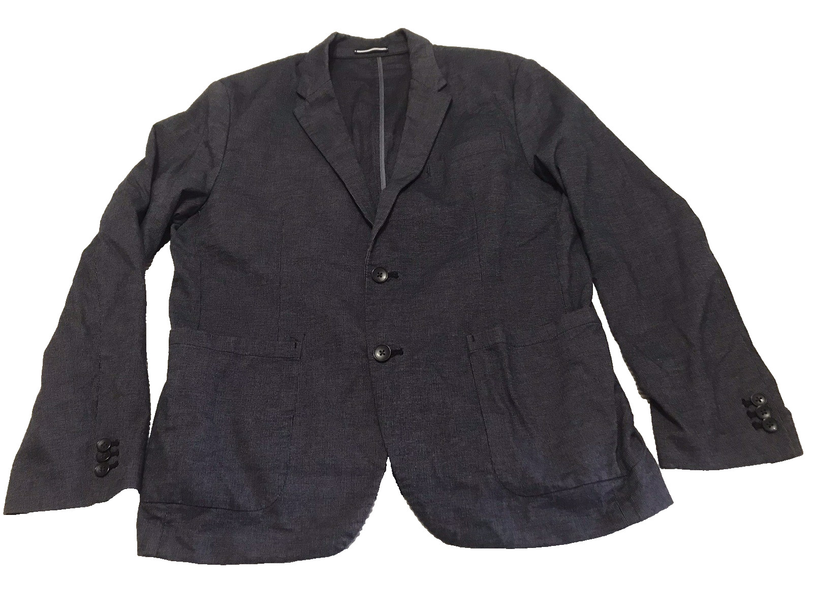 Old Navy Men’s Sport Coat Jacket Two Button Navy Blue Cotton Spandex Size Large