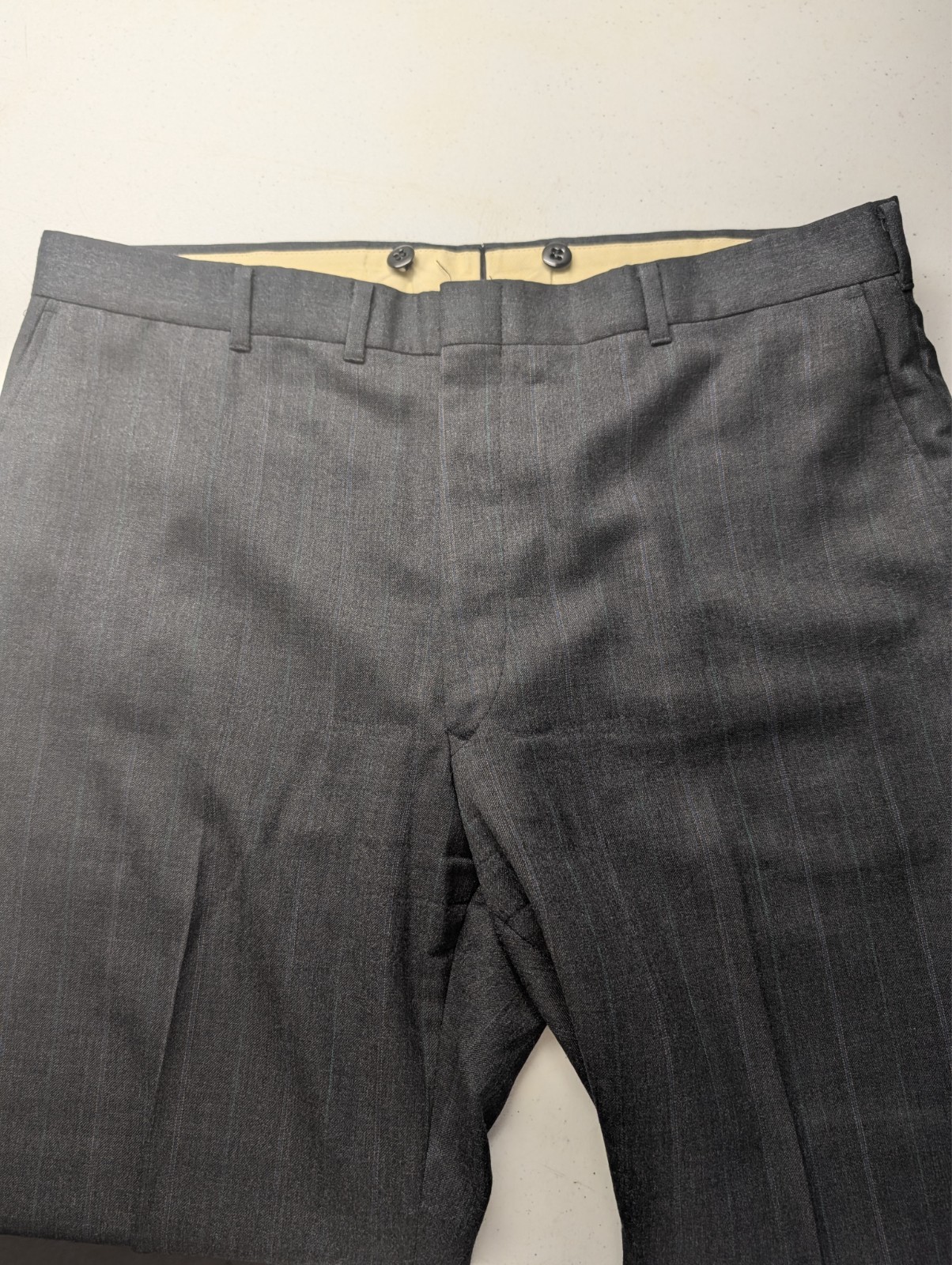 Lacrosse Vintage 2 Piece Suit Mens 44S 38×29 Gray Purple Green Stripe