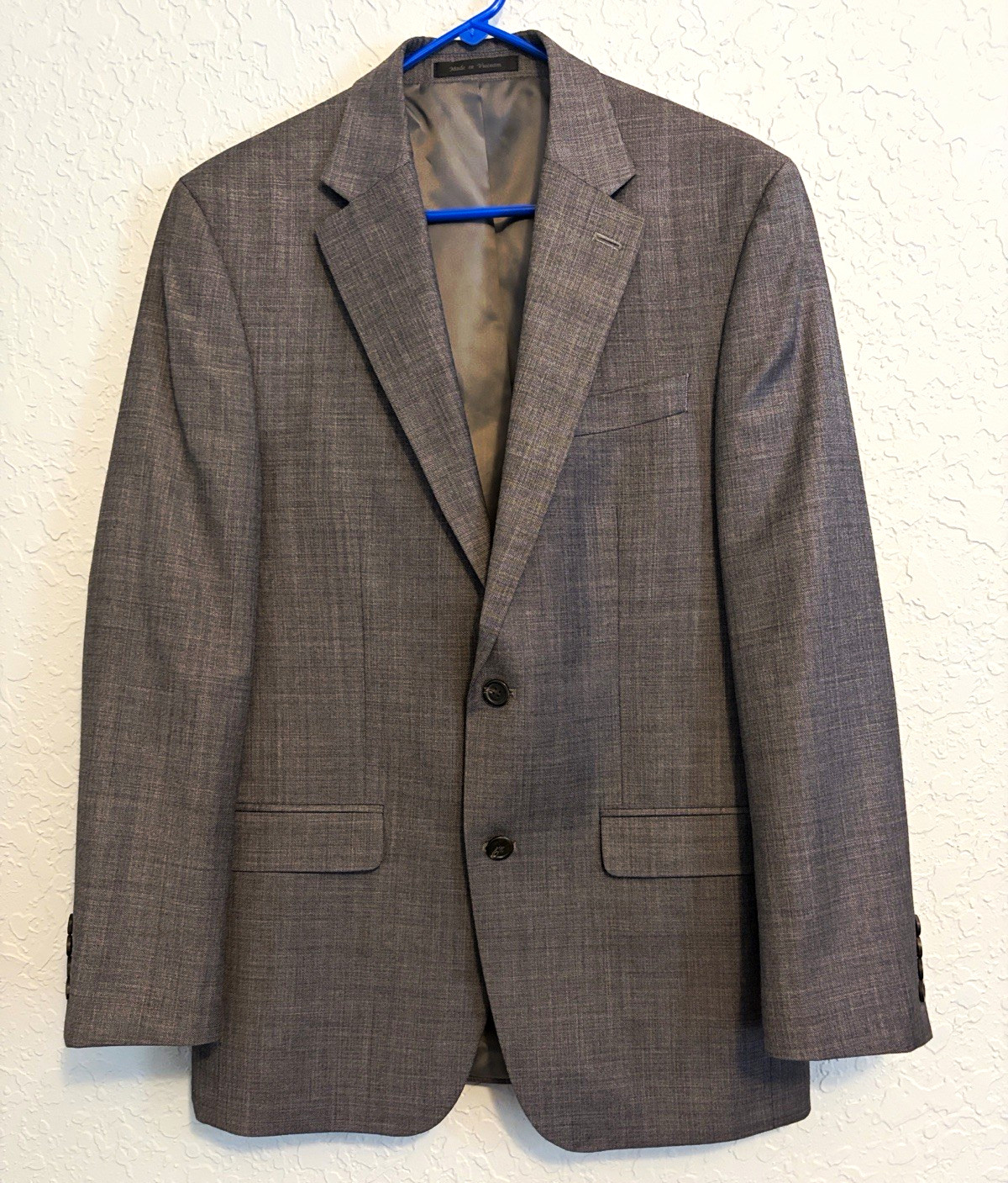 Chaps Men’s Gray Tuxedo Blazer 38R Regular 2-Button Notch Lapel With Vest