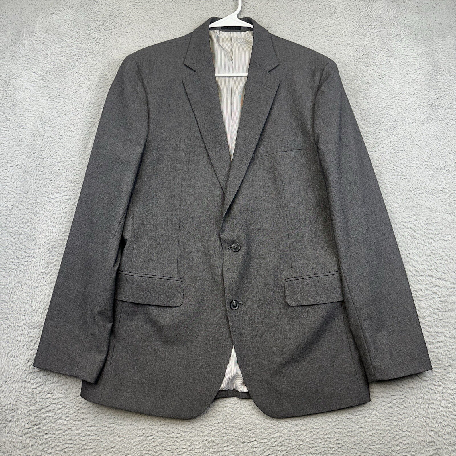 J Ferrar Blazer Mens 42L Gray 2 Button Business Casual Wedding Office Classic