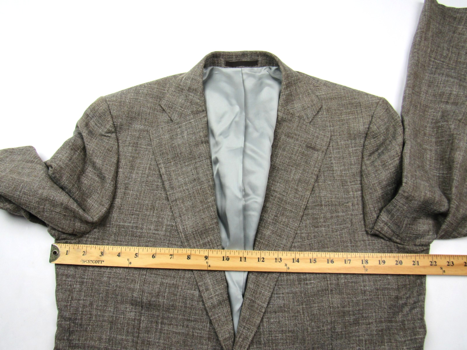 Suitsupply Lazio 2 Pc E. Thomas Brown Silk Linen Wool Suit 44L / Pants 37 x 33.5