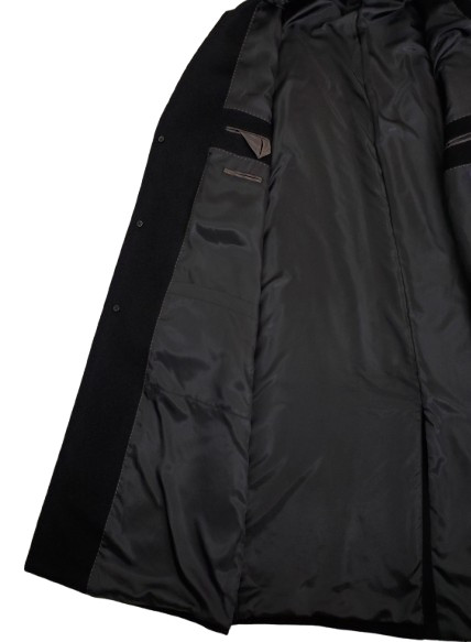 HART SCHAFFNER MARX Mens Size 46L Sheffield Cashmere Wool Black Classic Overcoat