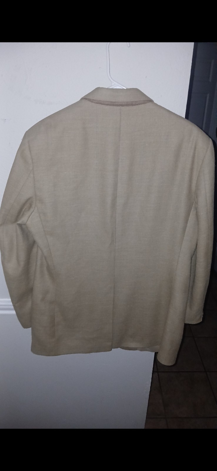 Brooks Brothers Beige Herringbone Tweed Wool Sports Coat 43R 2-Button Vent