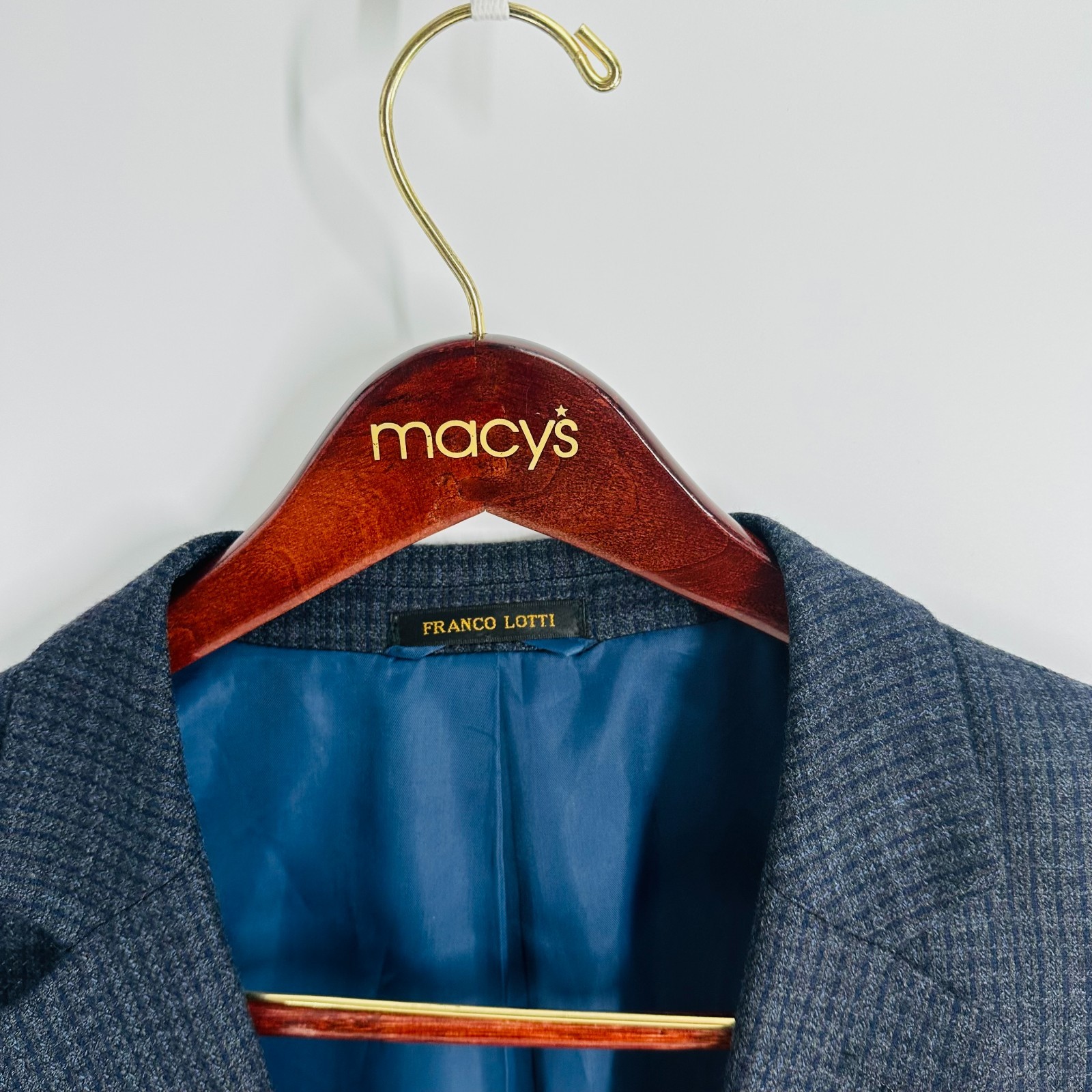 Franco Lotti 2 Button Long Sleeve Classic Jacket Sport Blazer Blue Size 22 × 31