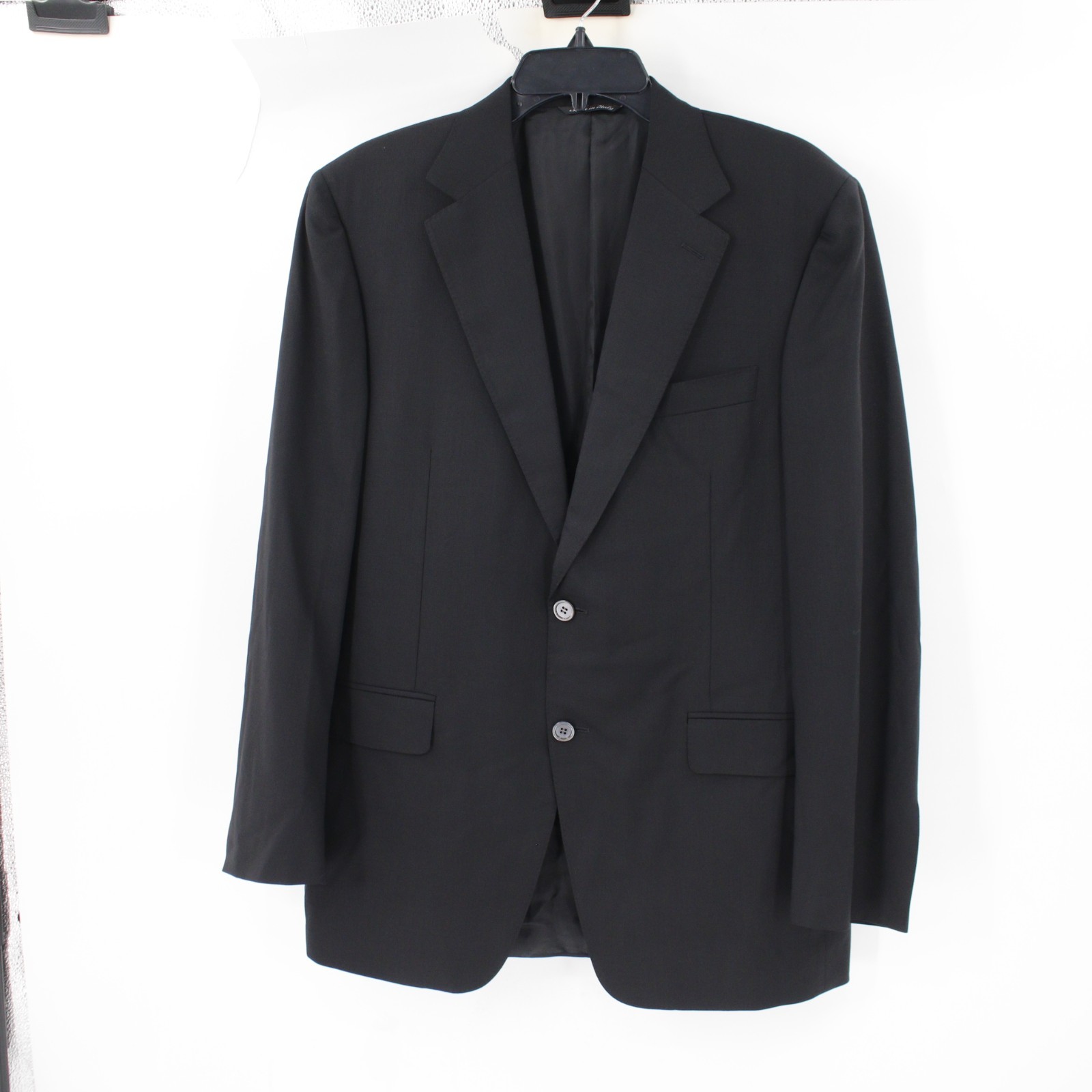 Canali Travel sport coat Mens 40/42 Black Wool Water Resistant no sleeve button