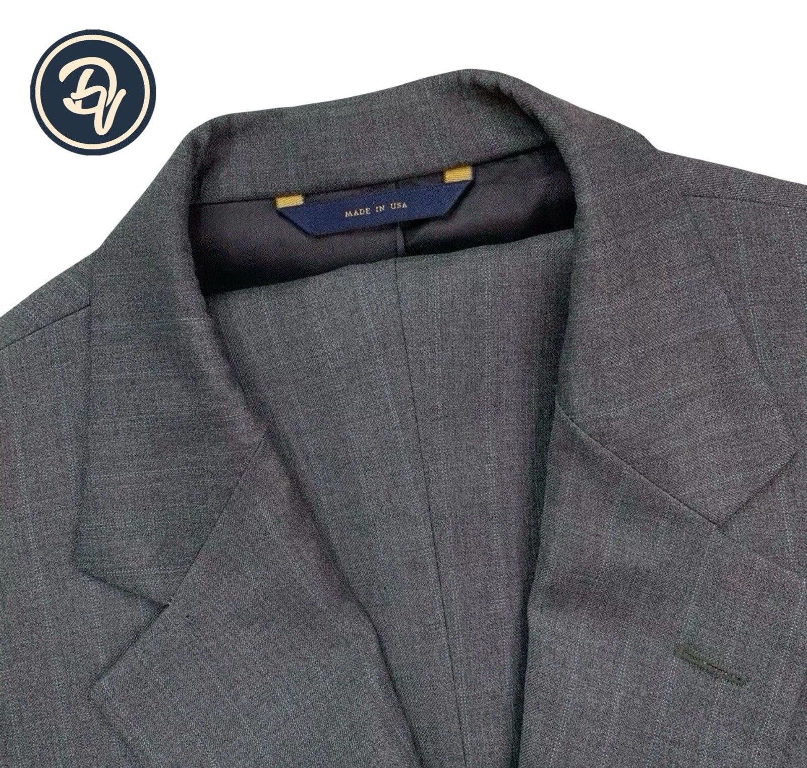 Mens 42 L Brooks Brothers 1818 Madison X Saxxon Mid Grey Multi Stripe Wool Suit