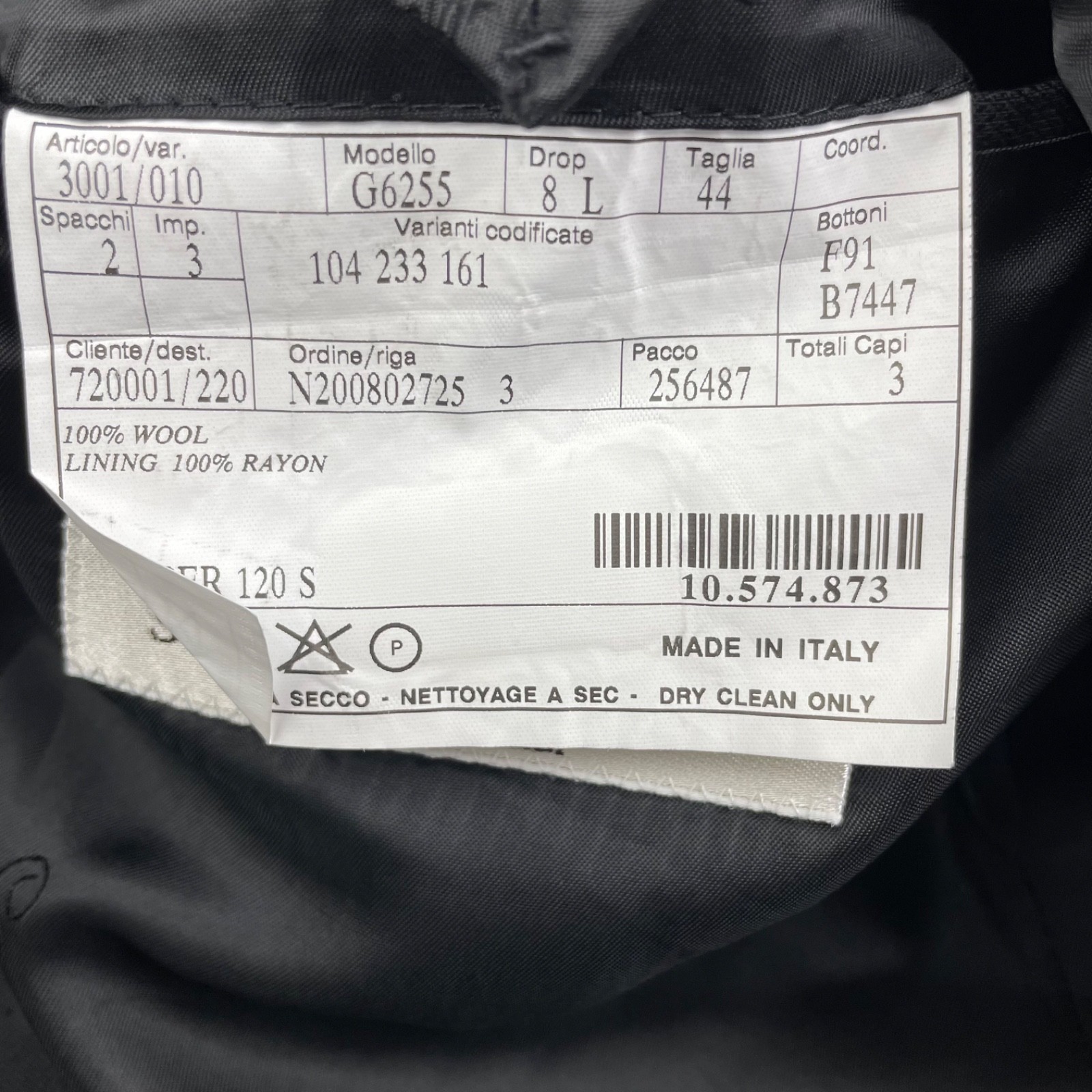 Belvest Men’s 100% Wool 3-Button Blazer Black • Italy • 44L US