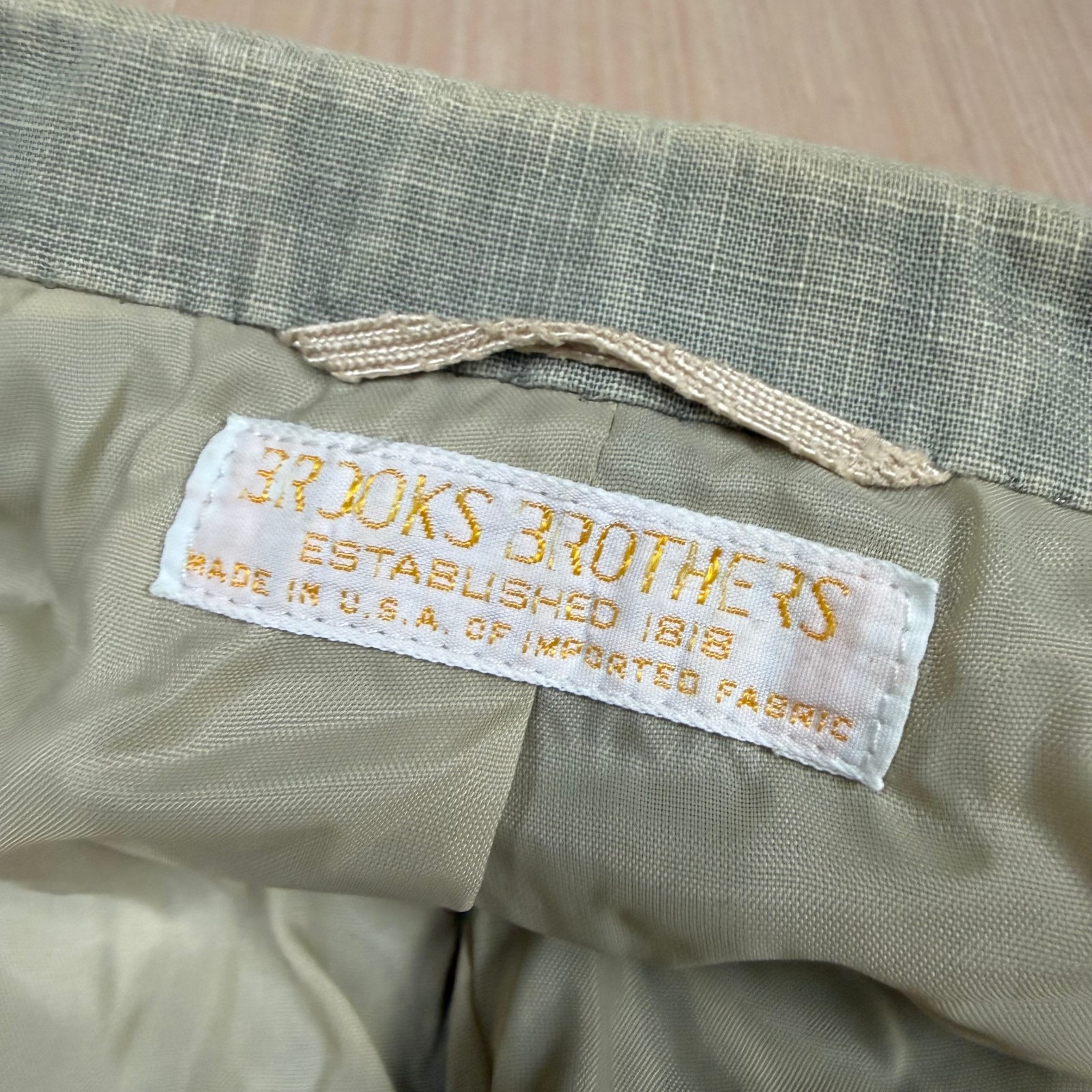 Vintage 90s Brooks Brothers Suit Hopsack Distressed Blazer Jacket 42 Pants 36×28