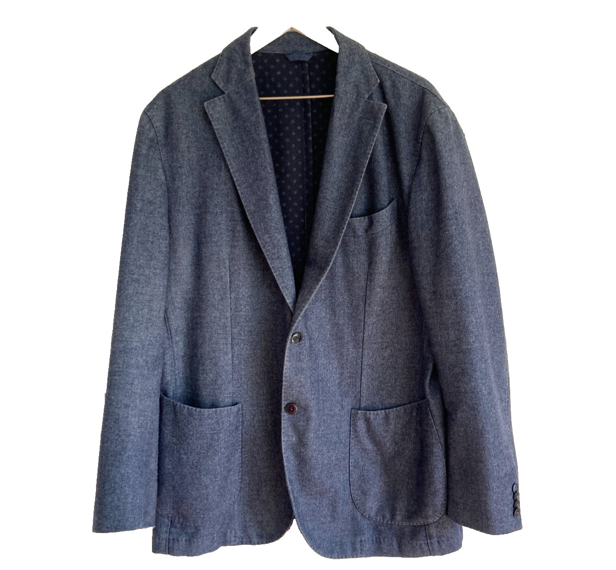 L.B.M. 1911 Wool Blend Unique Inner Lining Sport Men’s Blazer IT 56L -Blue Denim