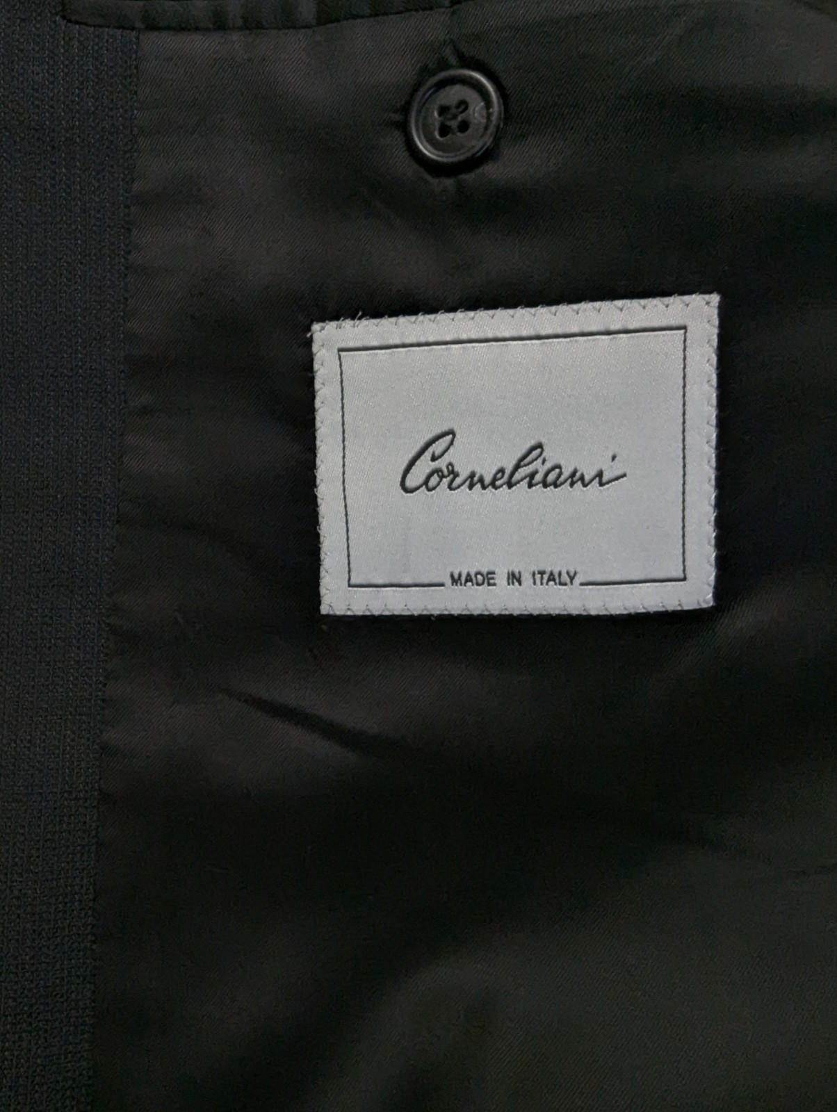 Corneliani Men’s Blazer Black Jacket Textured Striped Wool Sport Coat 42L Blazer