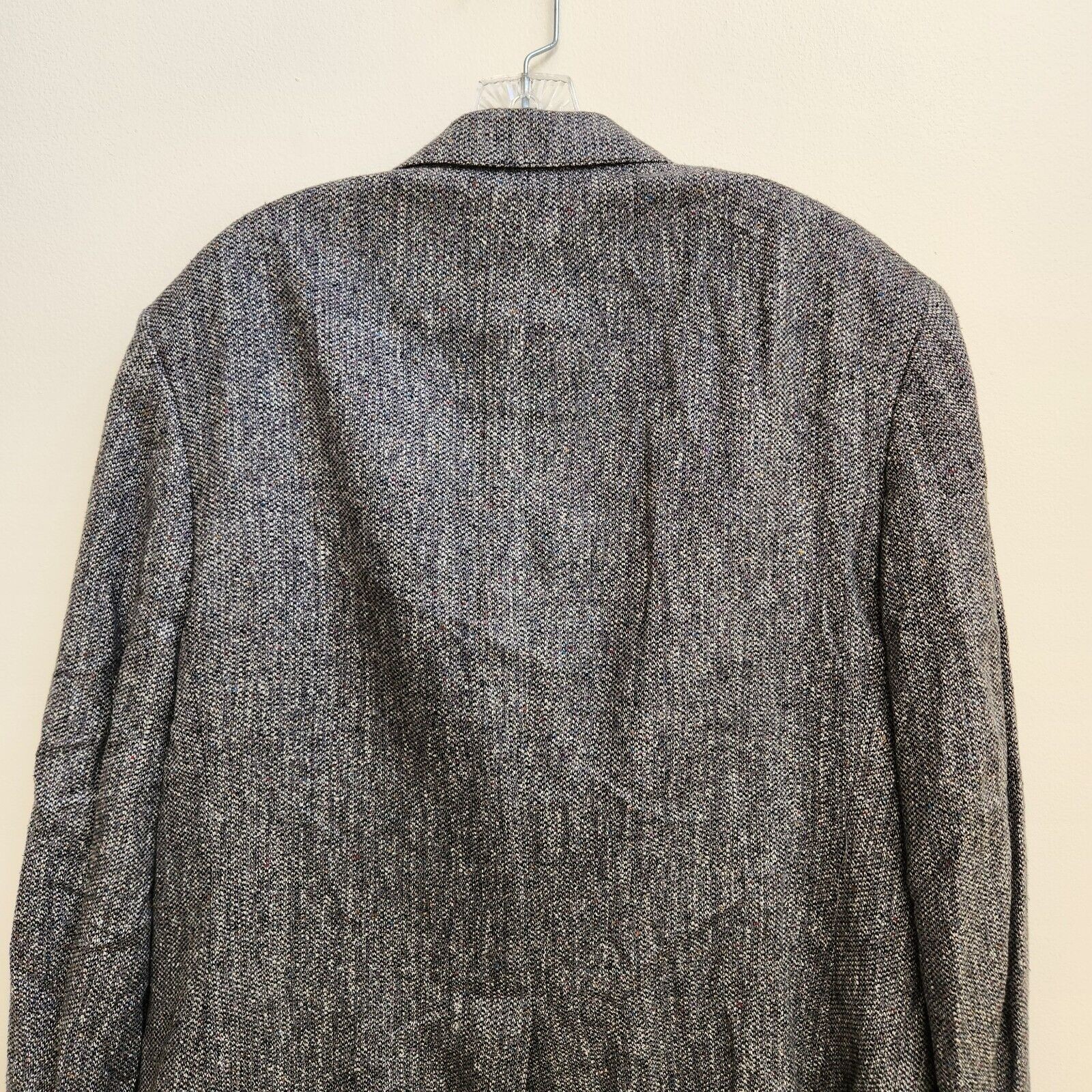 Peterborough Row Bloomingdales Blazer Men’s 42L Silk Gray Heather Tweed Preppy