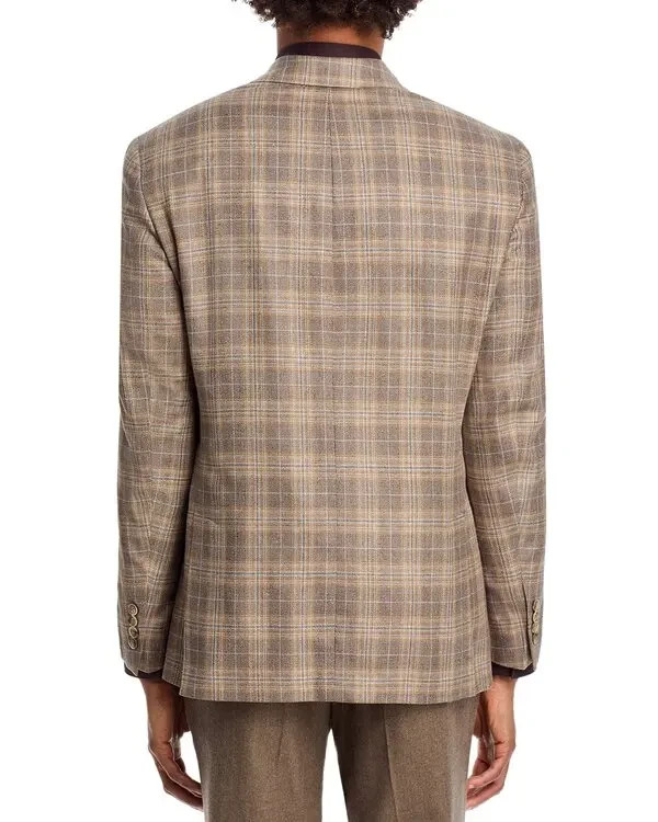 HART SCHAFFER MARX Sport Coat Brown Plaid All Seasons Wool Blazer 44 R (EU 54)
