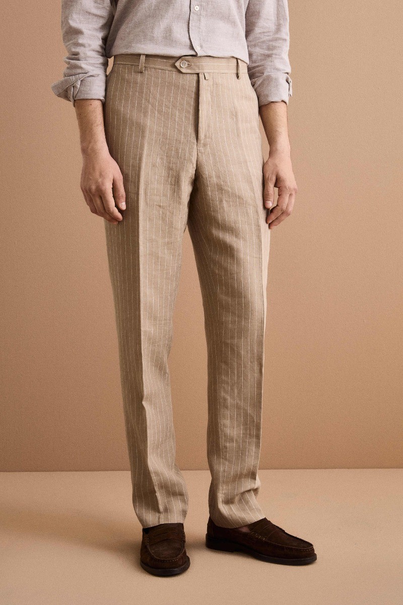Fashion New Striped Suit for Men Peak Lapel Double Breasted Business Jacket Pant