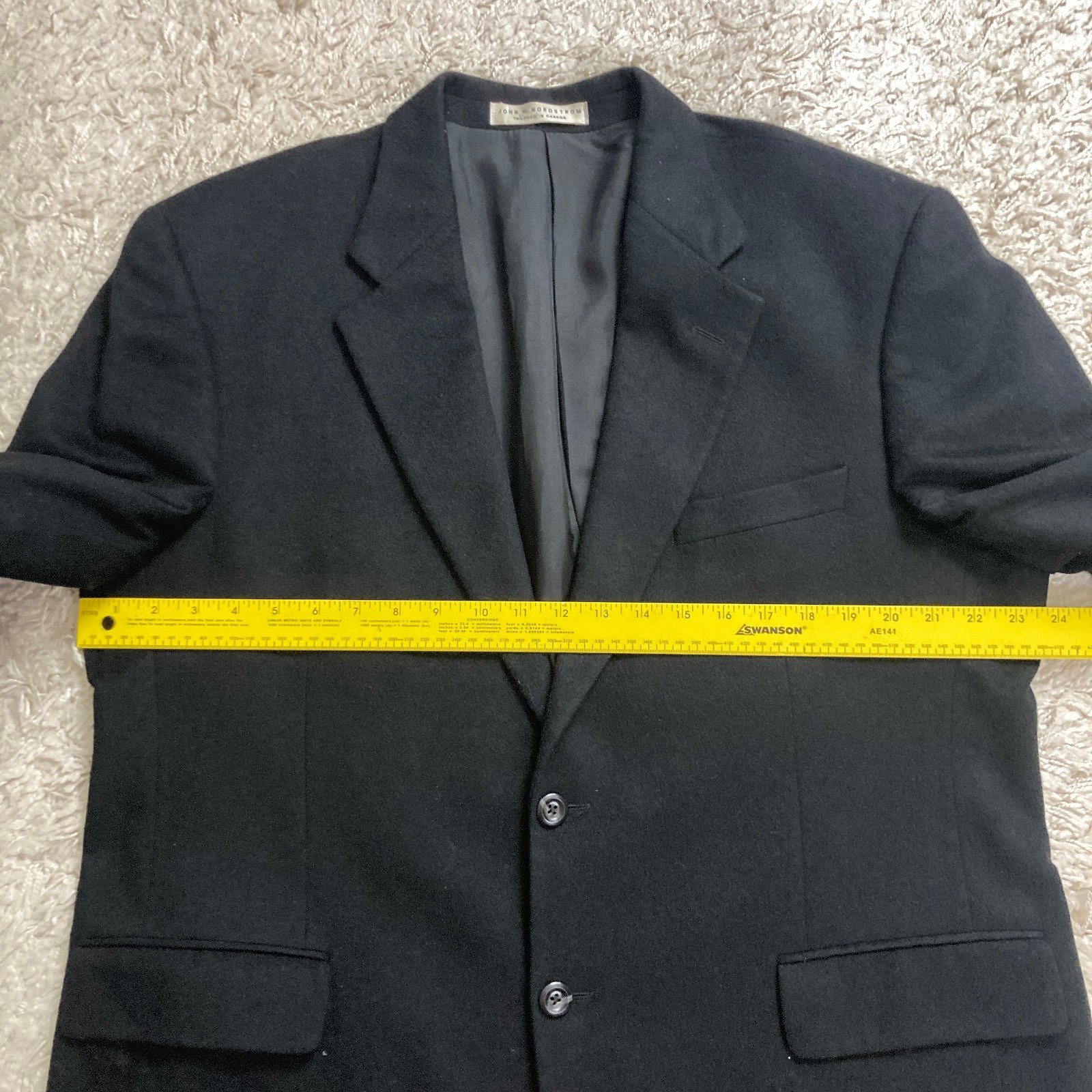 Loro Piana 100% Cashmere Blazer Mens 46R Sport Coat Black Nordstrom Jacket