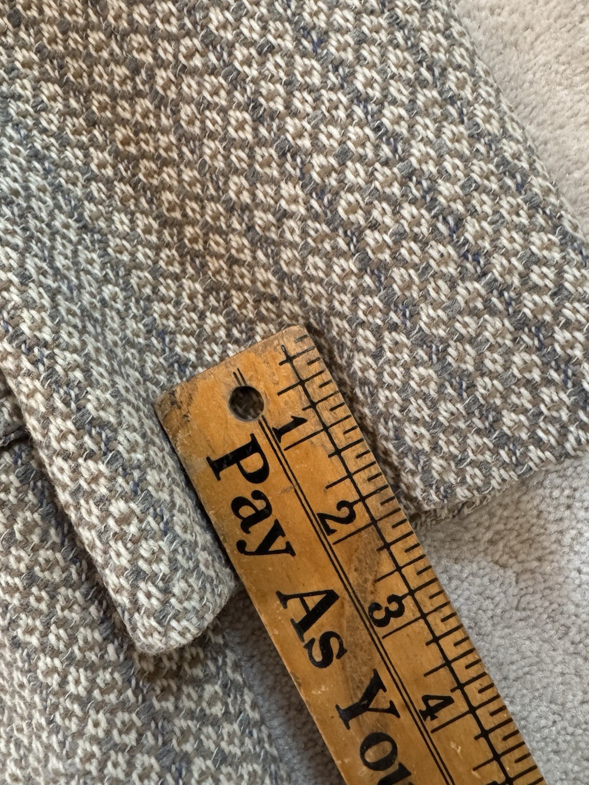 1950s Men’s Geometric Oatmeal Tweed Sport Jacket 42R Hickey Freeman