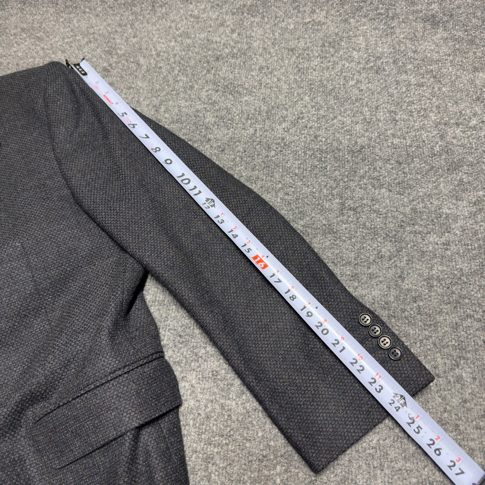 Canali Wool Cashmere Birdseye Hopsack Tweed Blazer Men EU 52 US 42 Italy Gray