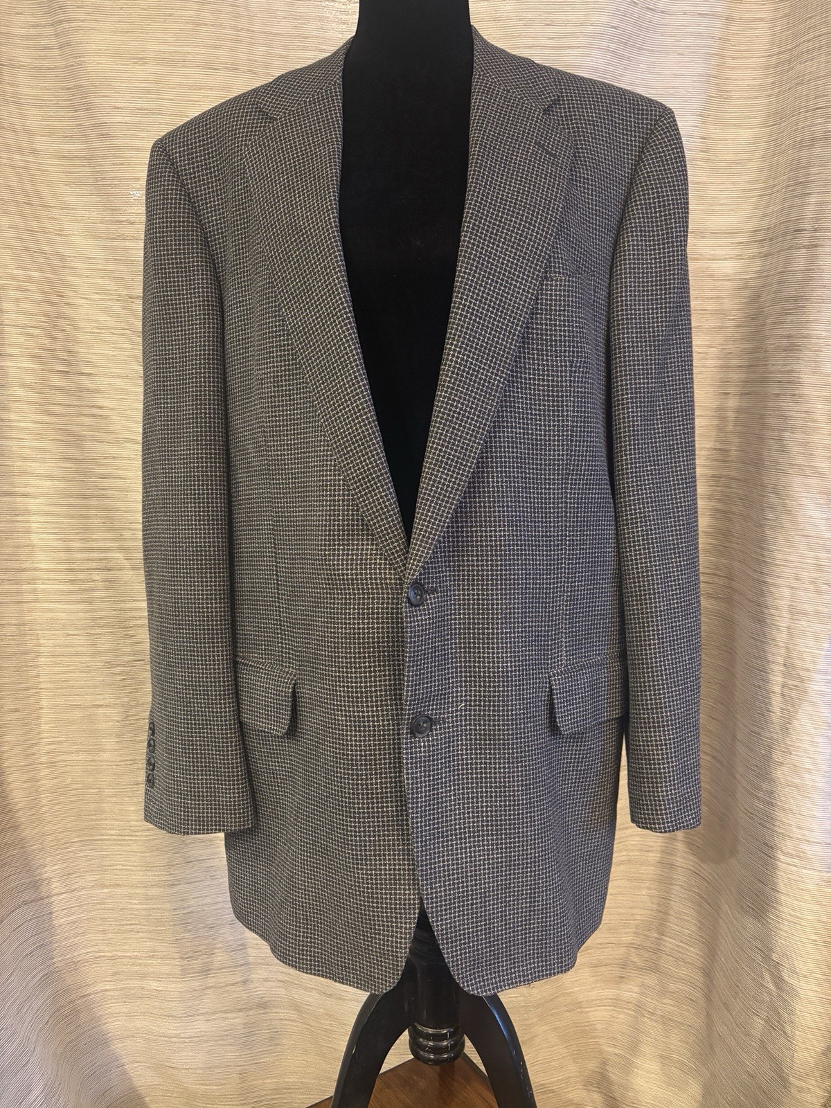 Zegna Neiman Marcus Wool Silk Check Sport Coat Blazer IT 56