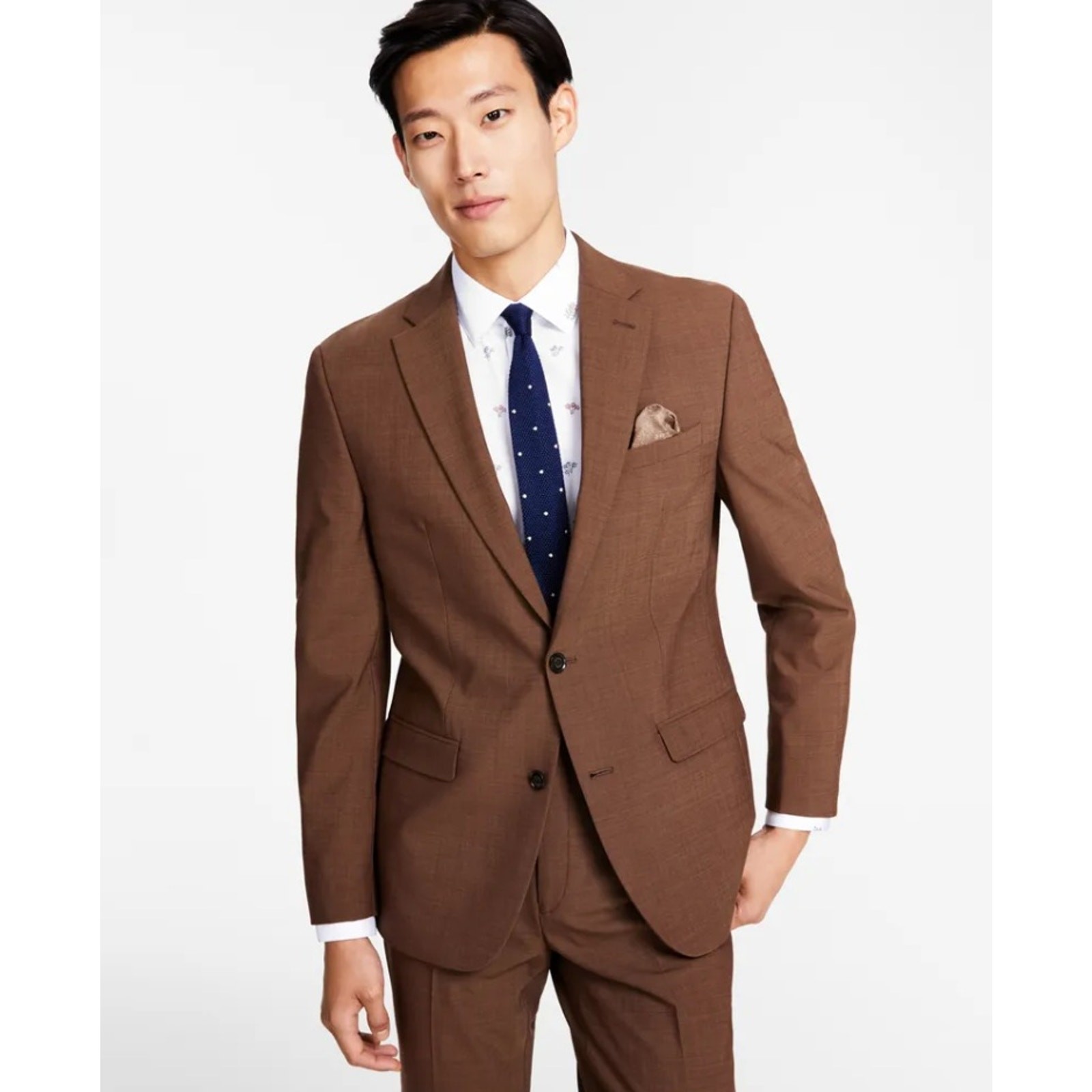 Bar III Men’s Rust Brown Wool-Blend Slim Wrinkle-Resistant Suit Jacket Size 38S