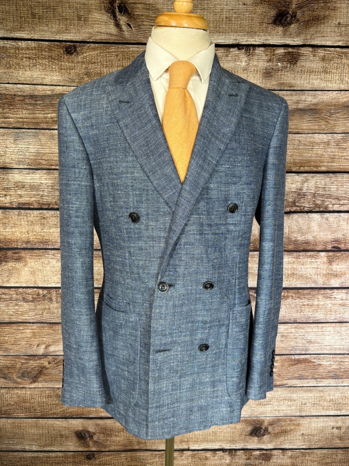 Canali Kei Wool Silk Linen Blazer Size 52 EUR