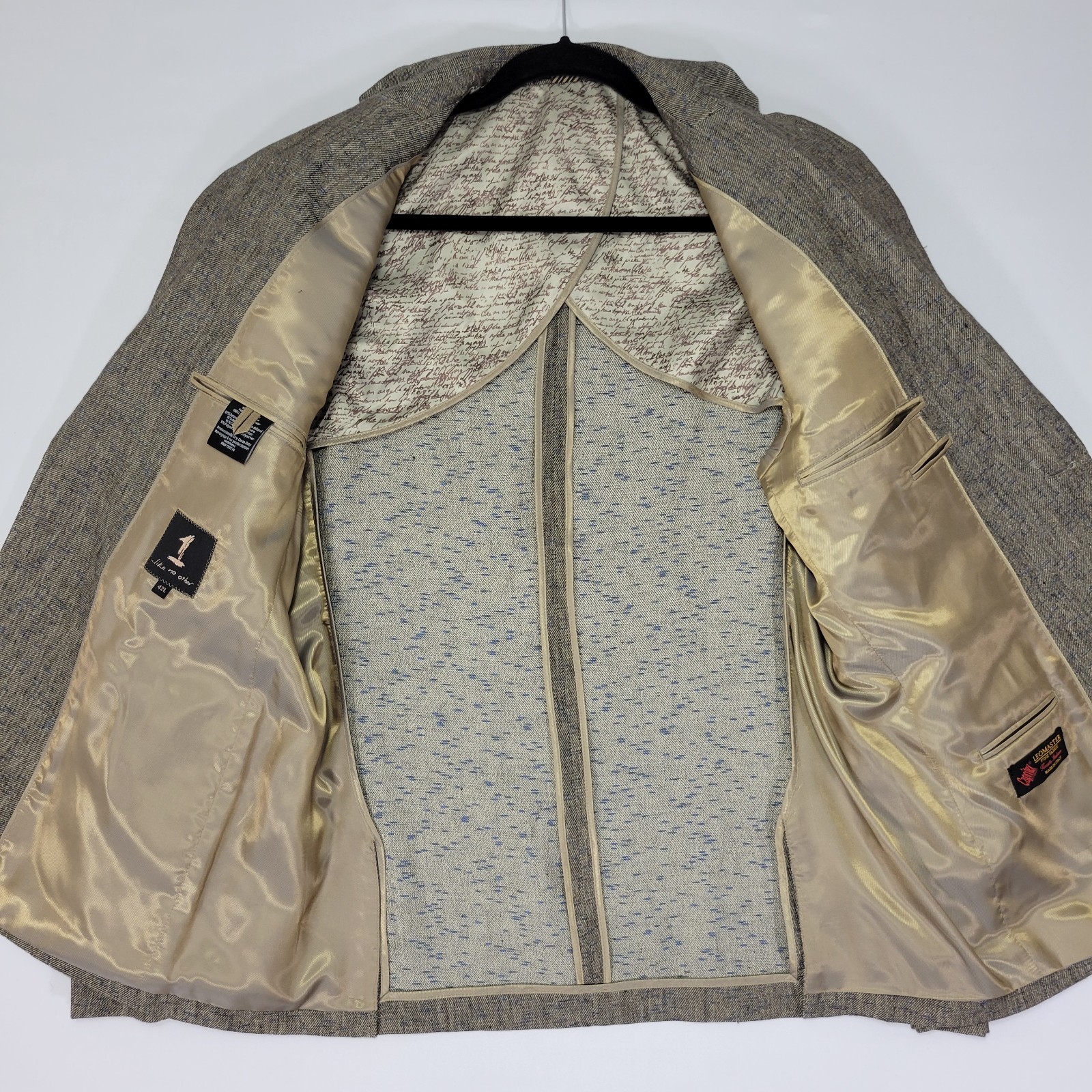 1 Like No Other Men’s Sport Coat Blazer Two Button Olive Linen Blend Size 42L
