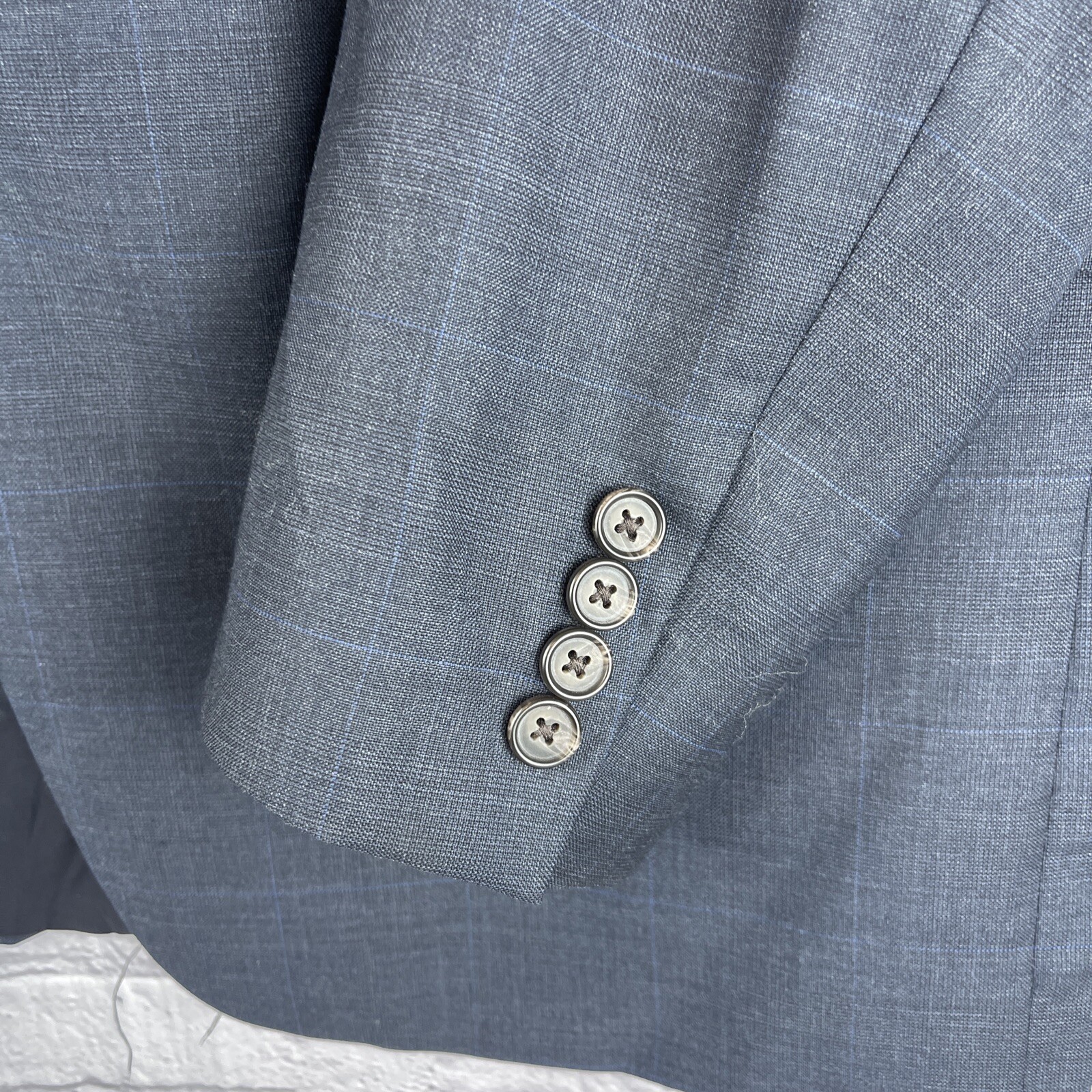 Lauren Ralph Lauren Blazer Sport Coat 44R Navy Blue 100% Wool 2 Button