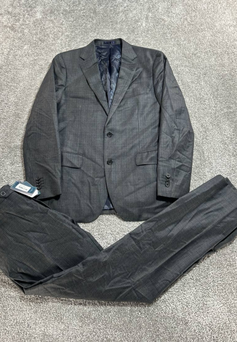 M J Bale 2 Piece Suit Set Mens 40 Gray Wool Single Breasted Straight Leg New