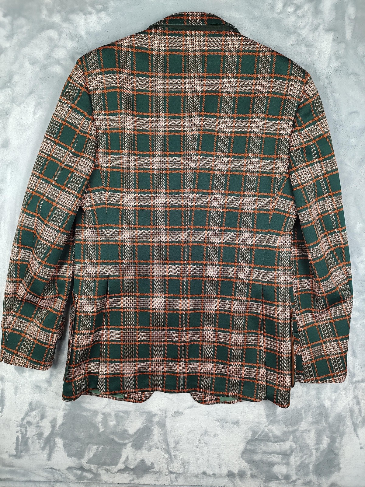 Vintage Ratner Clothes Blazer Mens 40 Green Plaid Polyester Sport Coat Retro 70s