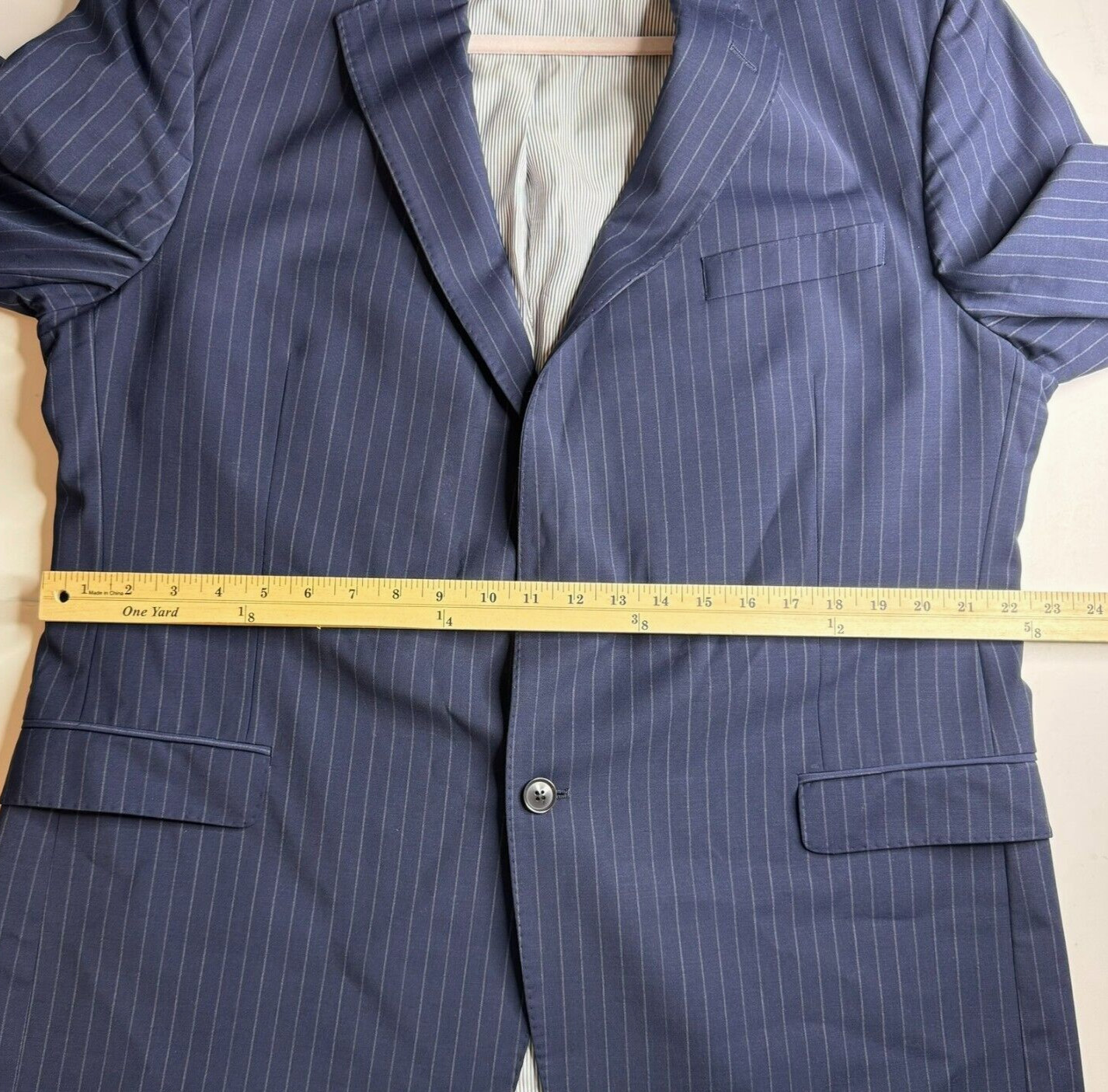 Brooks Bros Explorer Jacket Blazer Sz 46 46R Navy Blue Stripe Fitzgerald Wool