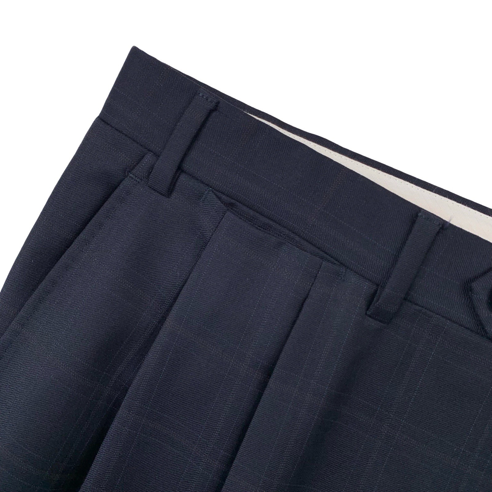 Mens 44 R Canali Blue Label ” Classic Cut ” Navy Blue Windowpane Plaid Suit