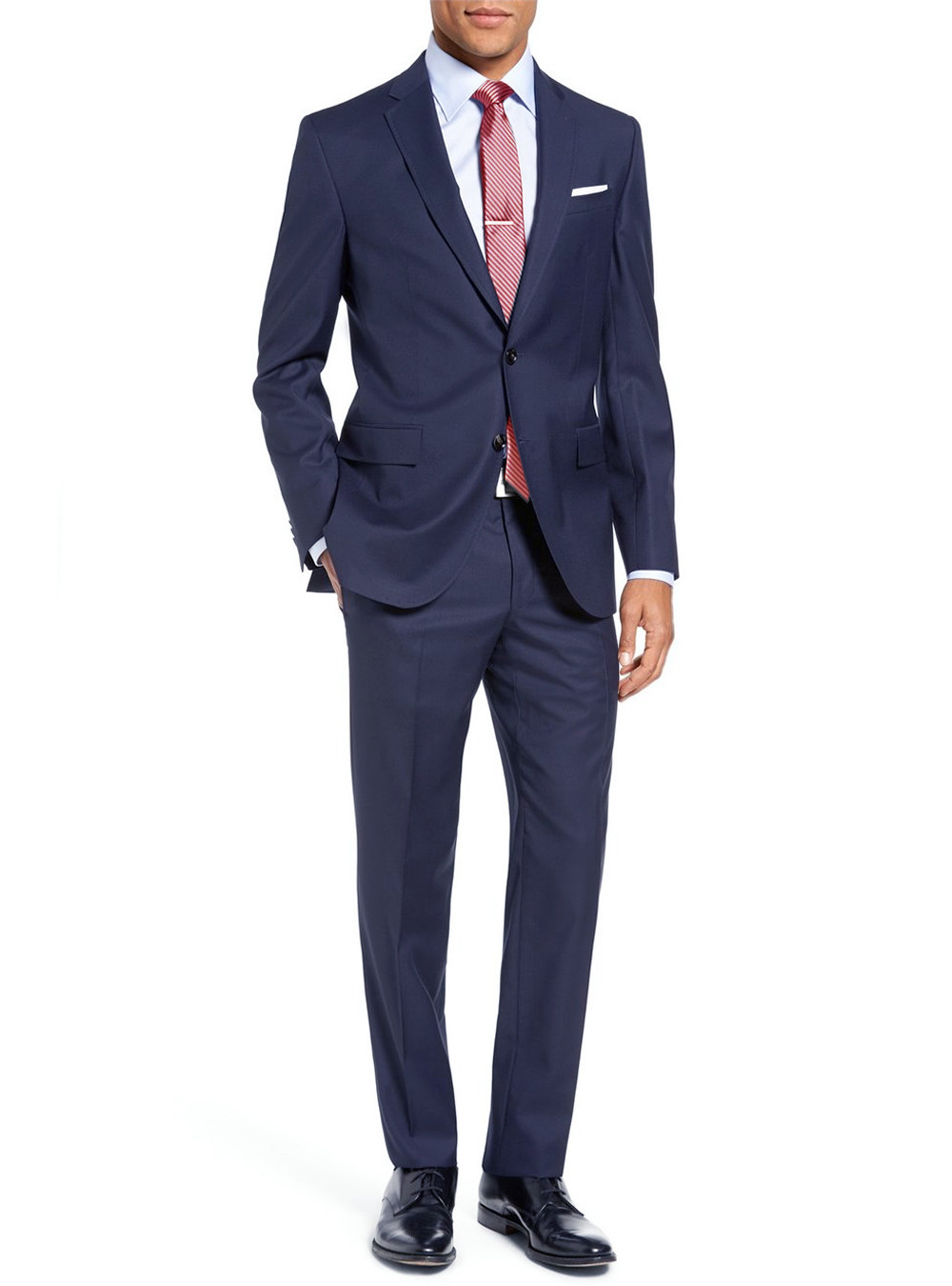 Luciano Natazzi Mens Two Piece 2 Button Suit Modern Fit Jacket With