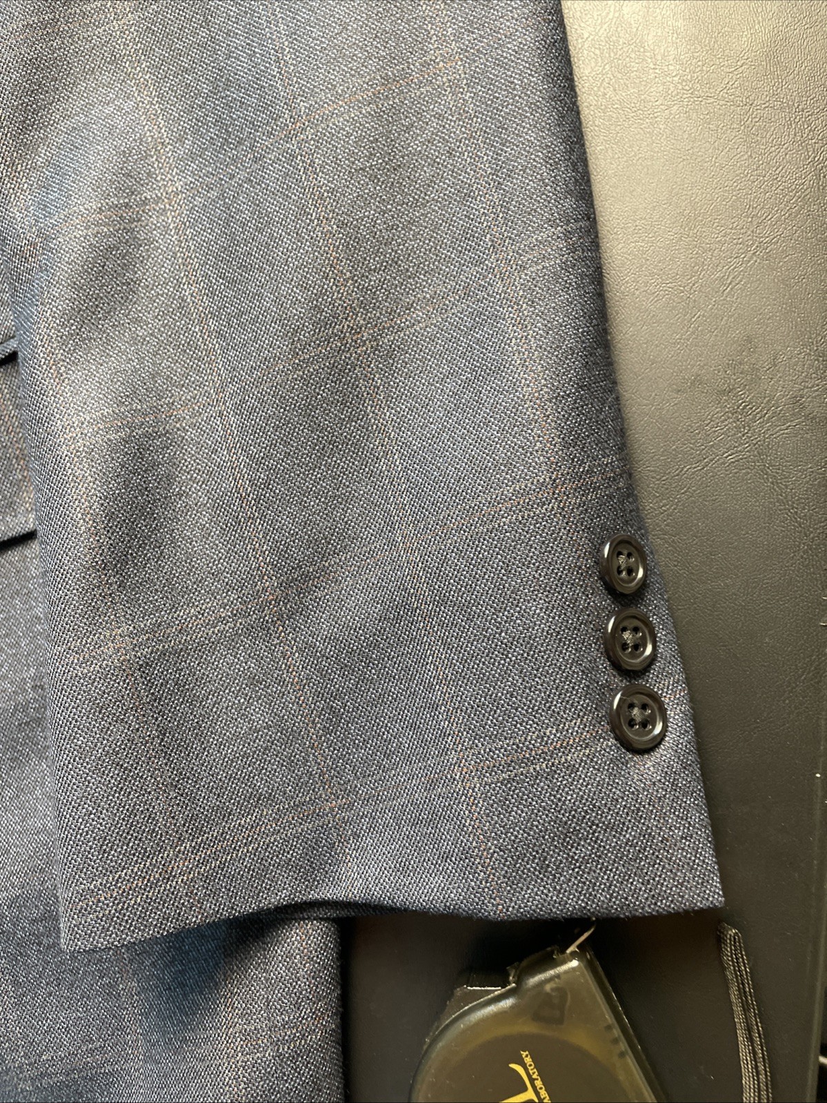 Hart Schaffner Marx 48R Slate Blue Plaid Dillards Blazer Unsctructure Made In US
