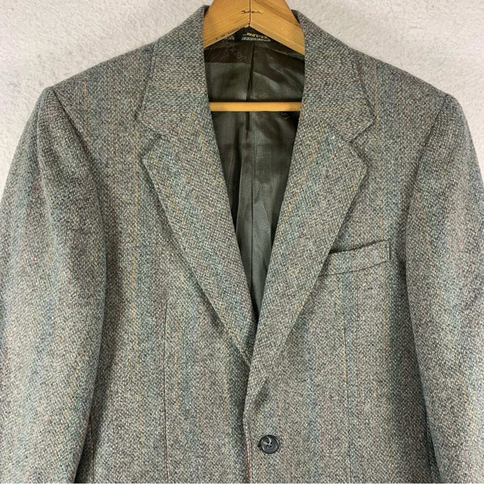 Le Tigre Mens Blazer Gray Tweed Wool Light Academia Classic Wedding Guest Event