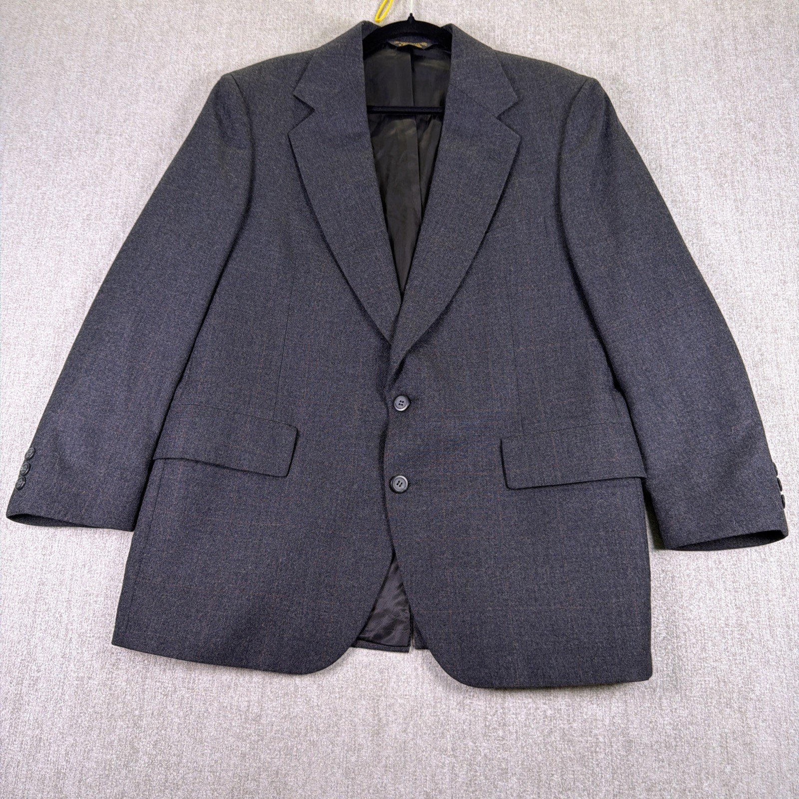 Embassy Square USA Made Sport Coat Men 42R Charcoal Solid Wool Two Buttons