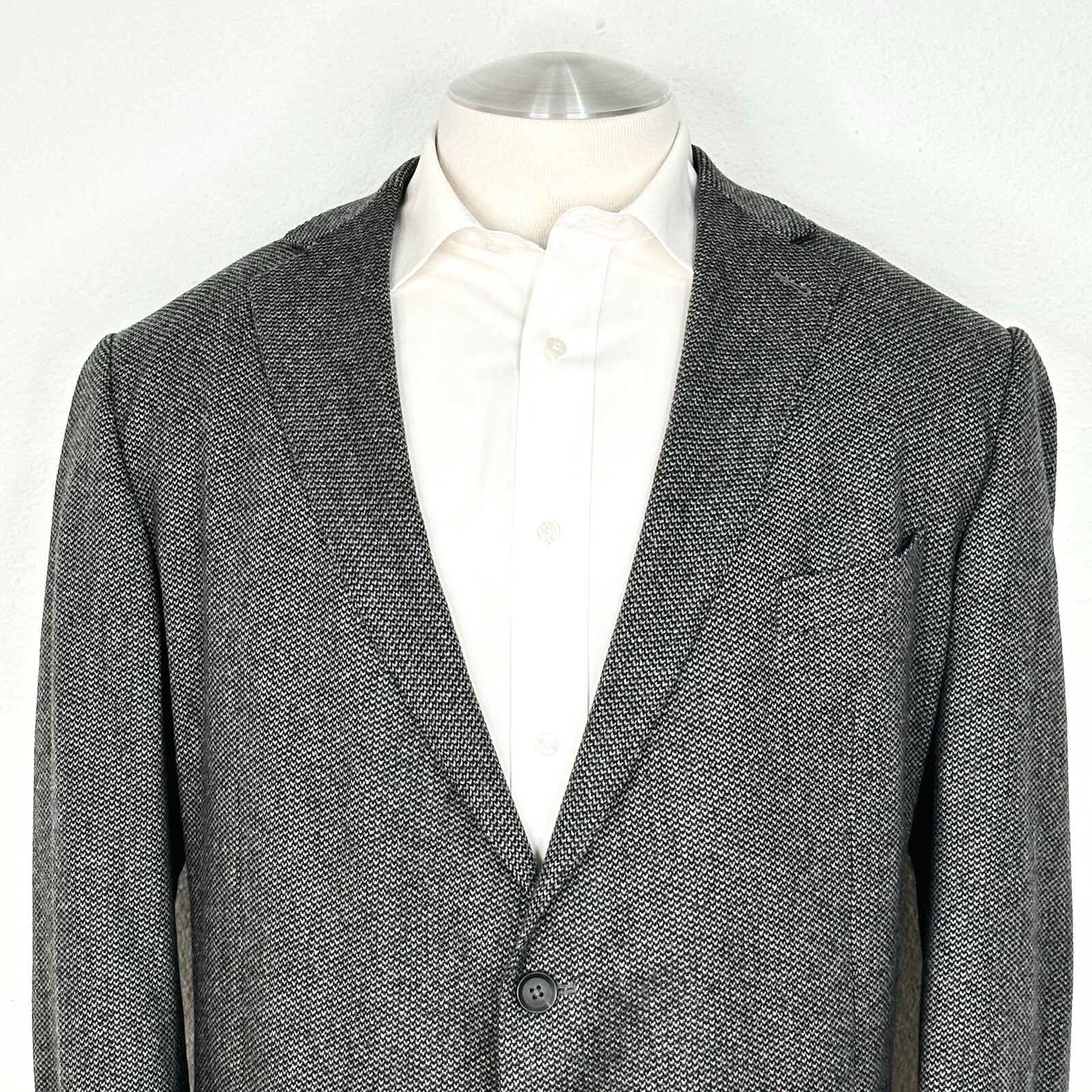 DCLA Bespoke Loro Piana 100% Top China Cashmere Gray Nailhead Sport Coat 54 Reg